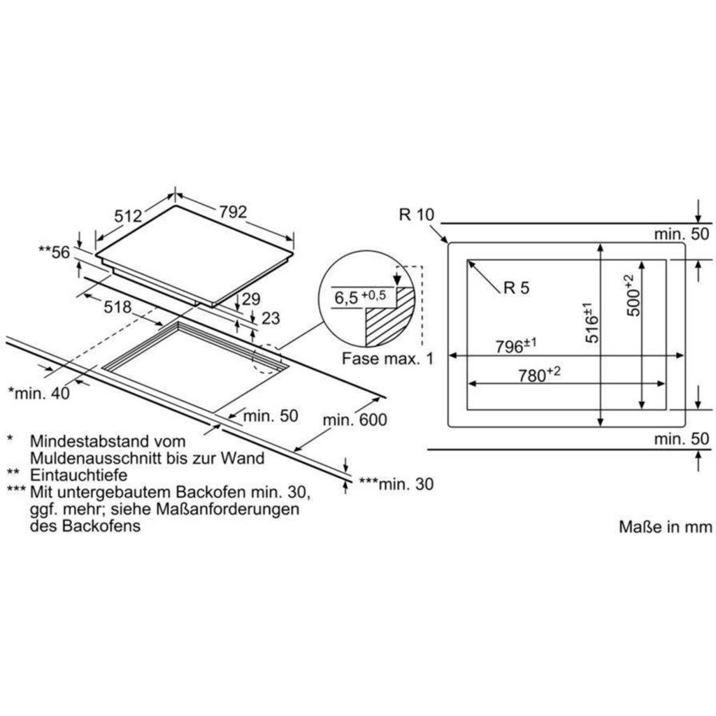 NEFF Flex-Induktions-Kochfeld von SCHOTT CERAN® »T68PT6QX0«, T68PT6QX0