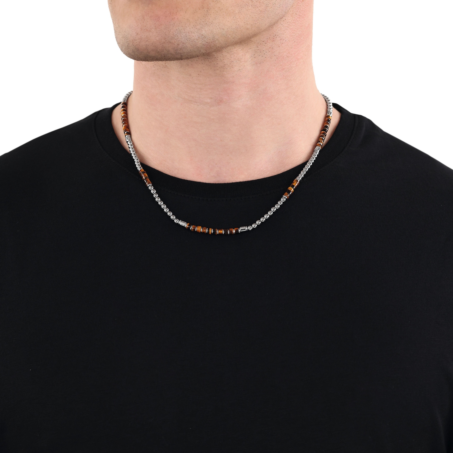 Amor Kette mit Anhänger mit Tigerauge