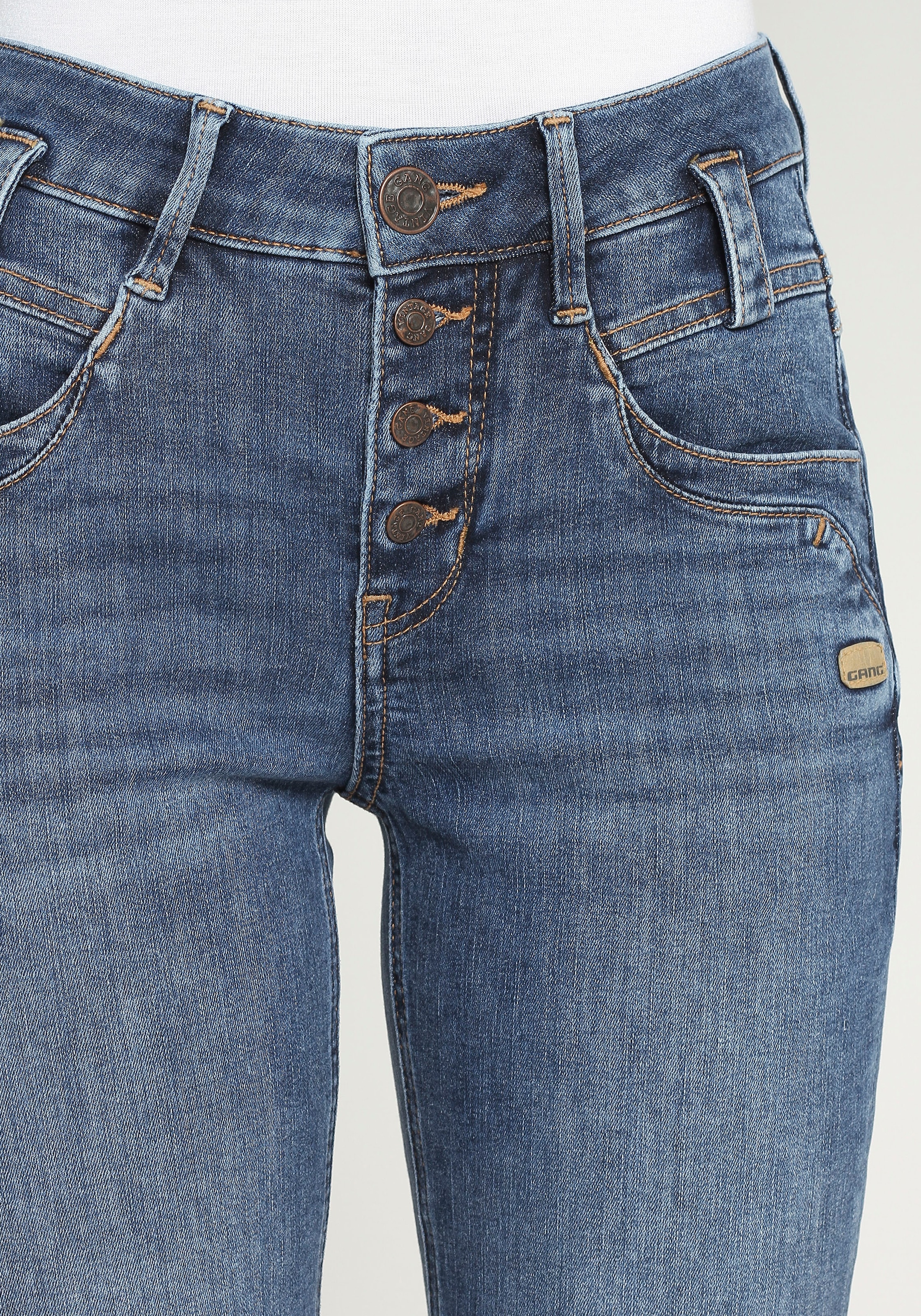 GANG Slim-fit-Jeans »94CARLI«, mit offener Knopfleiste bei ♕