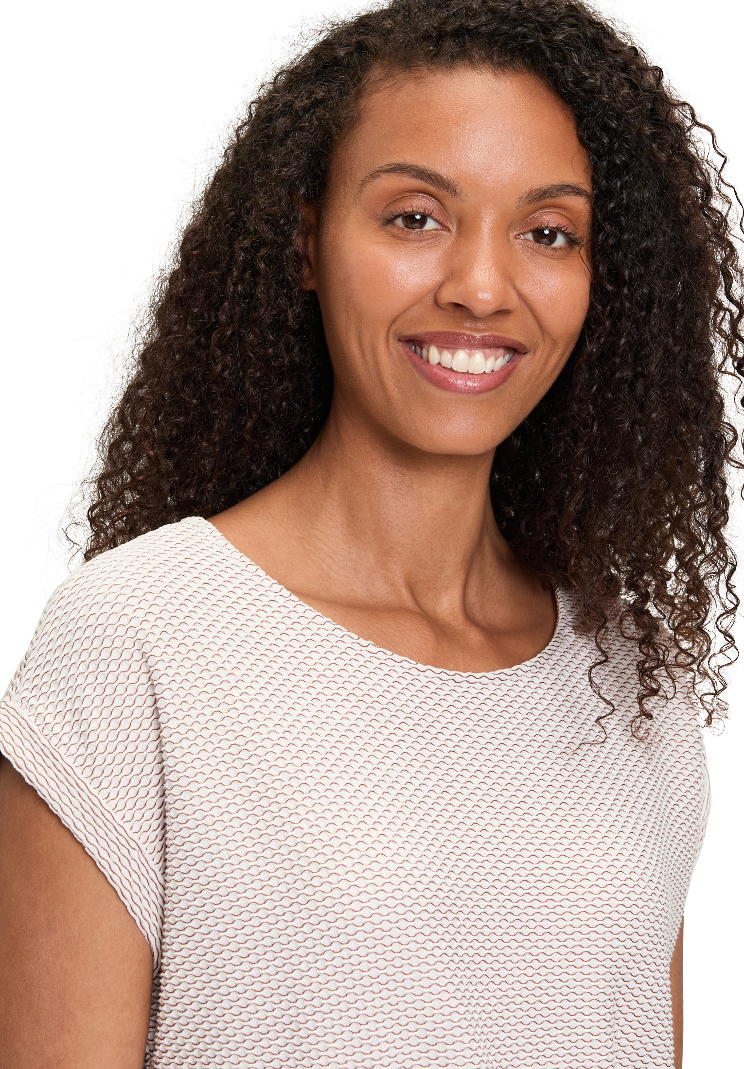 Betty&Co Kurzarmshirt »Casual-Shirt mit Wellenstruktur«