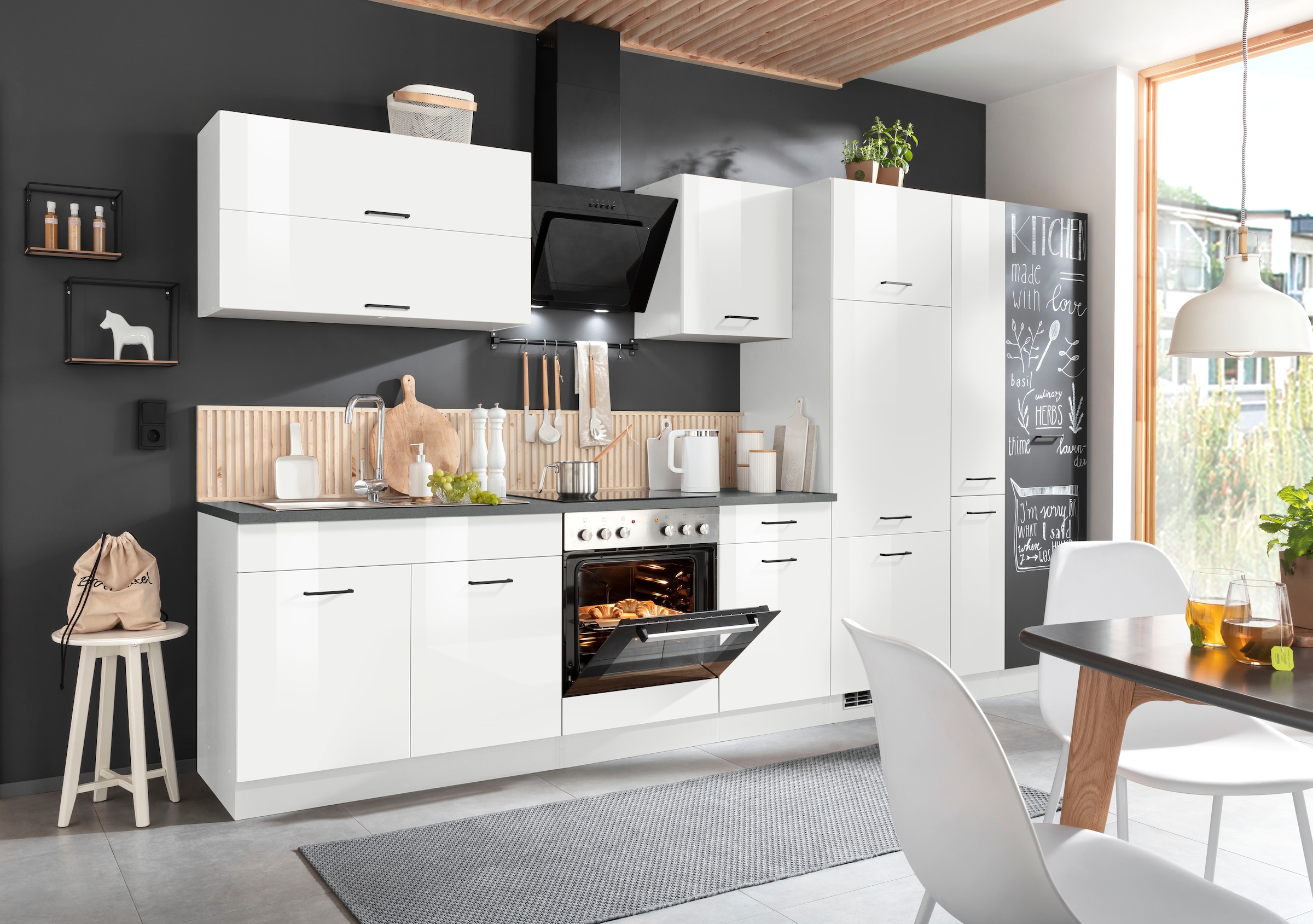 KOCHSTATION Küchenzeile »KS-Trier« mit E-Geräten, Breite 350 cm