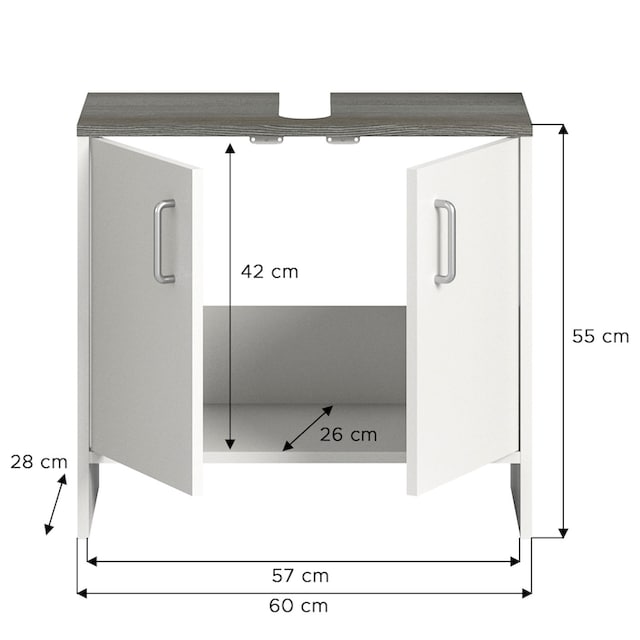 welltime Badmöbel-Set »Lier«, (Set, 2 St.), Badmöbel, 2 Spiegeltüren, Breite  60 cm auf Raten bestellen