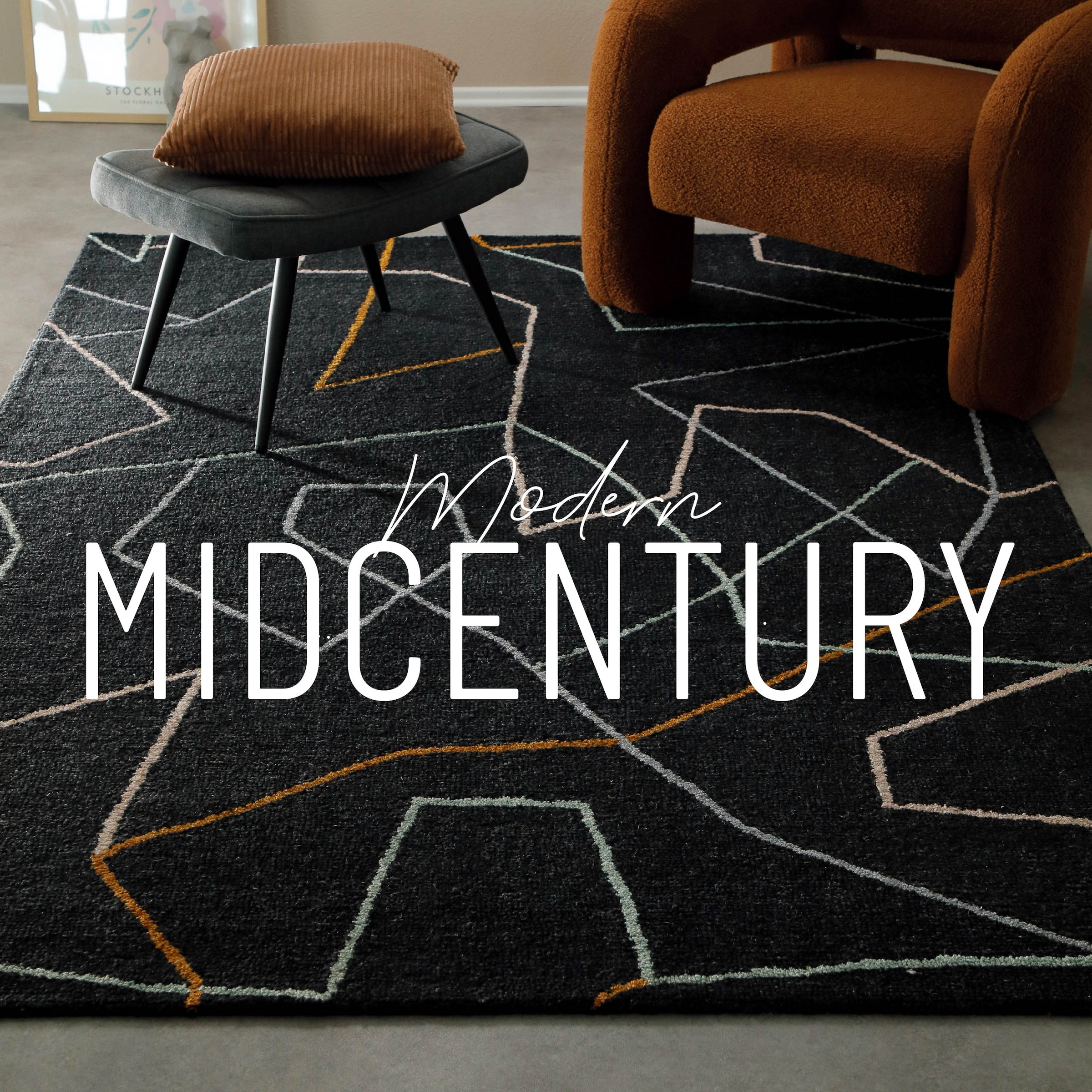 Wecon home Teppich »Nox« rechteckig 6 mm Höhe Wollteppich, abstrakt, hochwertig, handgetuftet, robust, modern