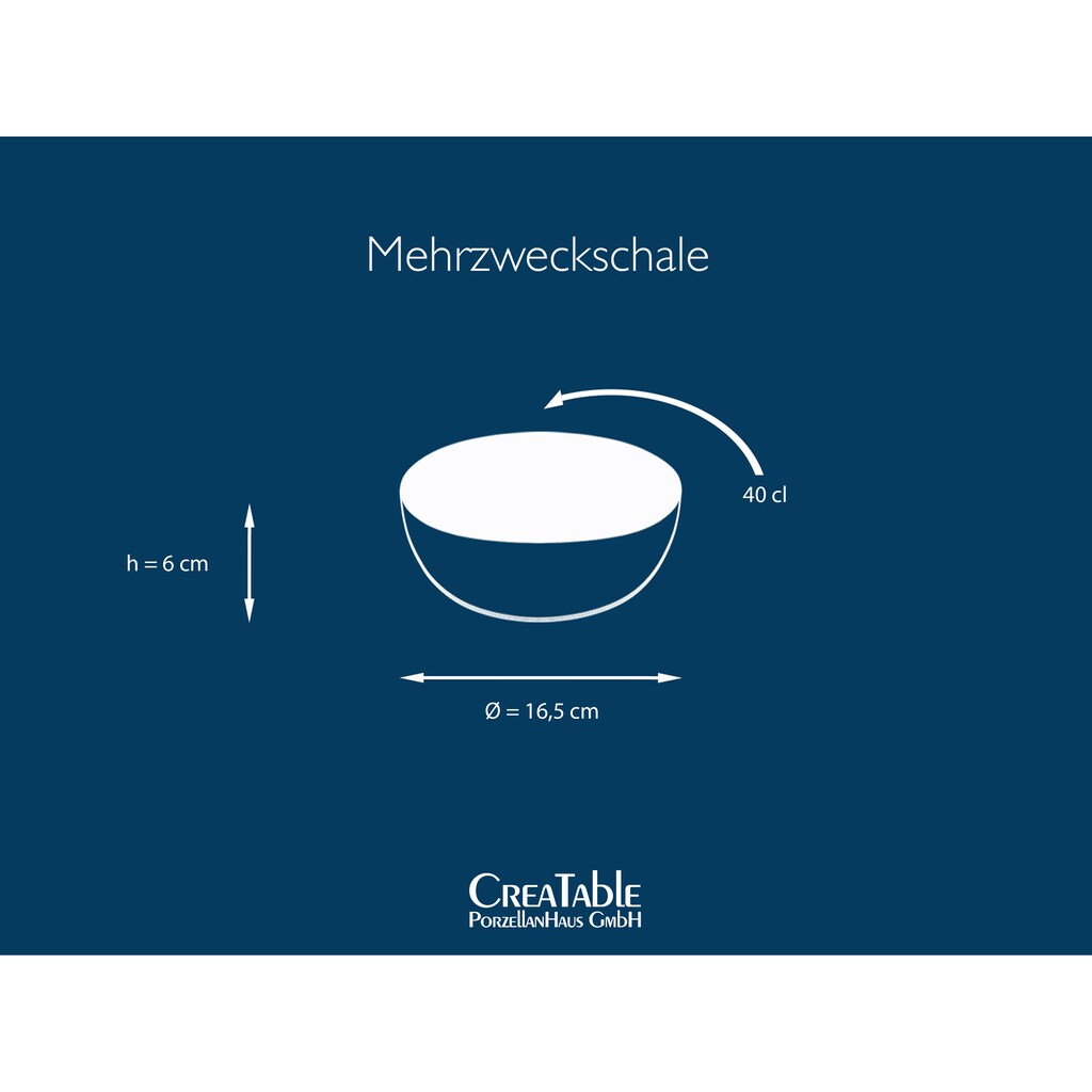 CreaTable Müslischale »NATURE COLLECTION«, 6 tlg., aus Steinzeug, Salatschale, Snackschale, Ø 16,5 cm