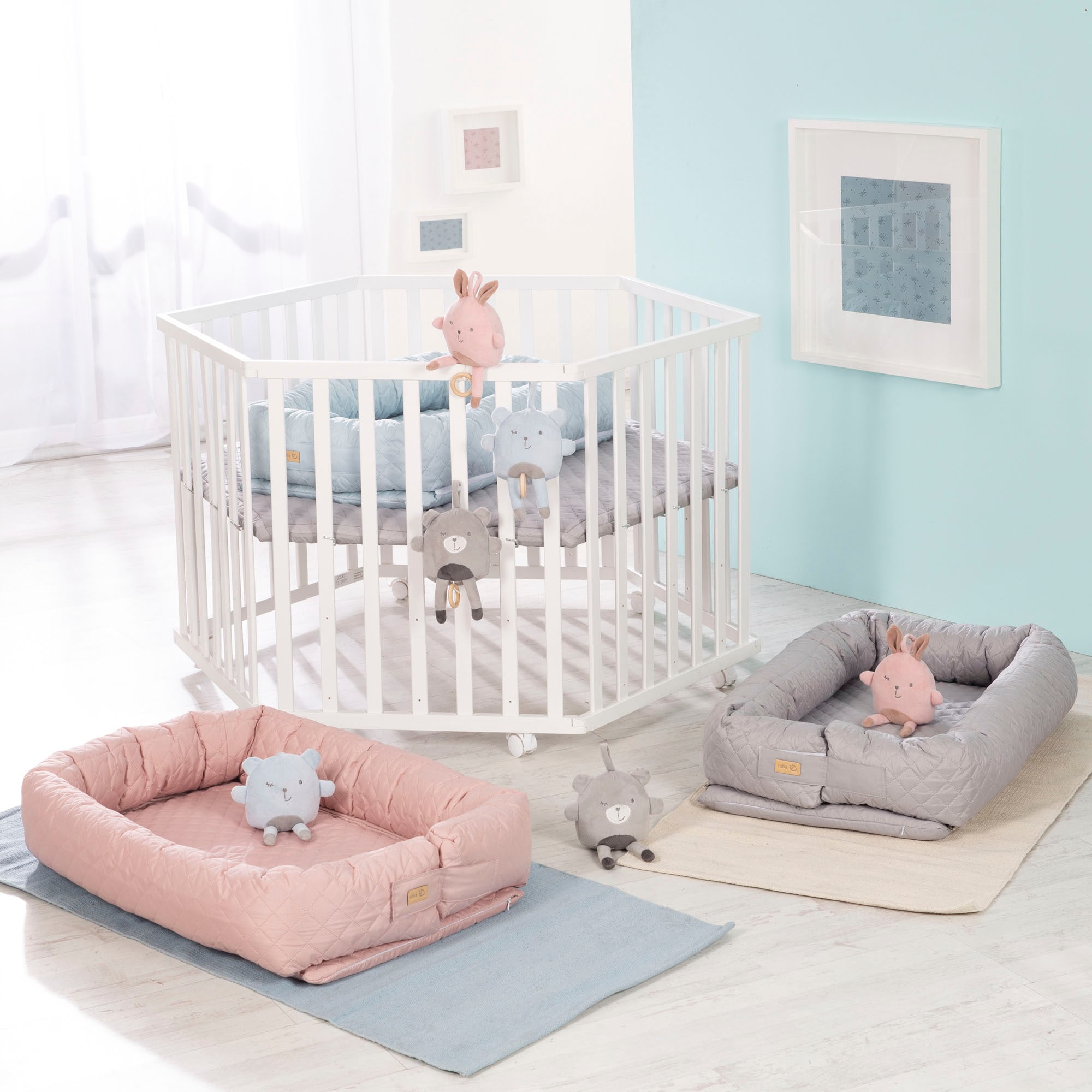 roba® Kuschelnest »Babylounge, Style, rose/mauve« 3in1