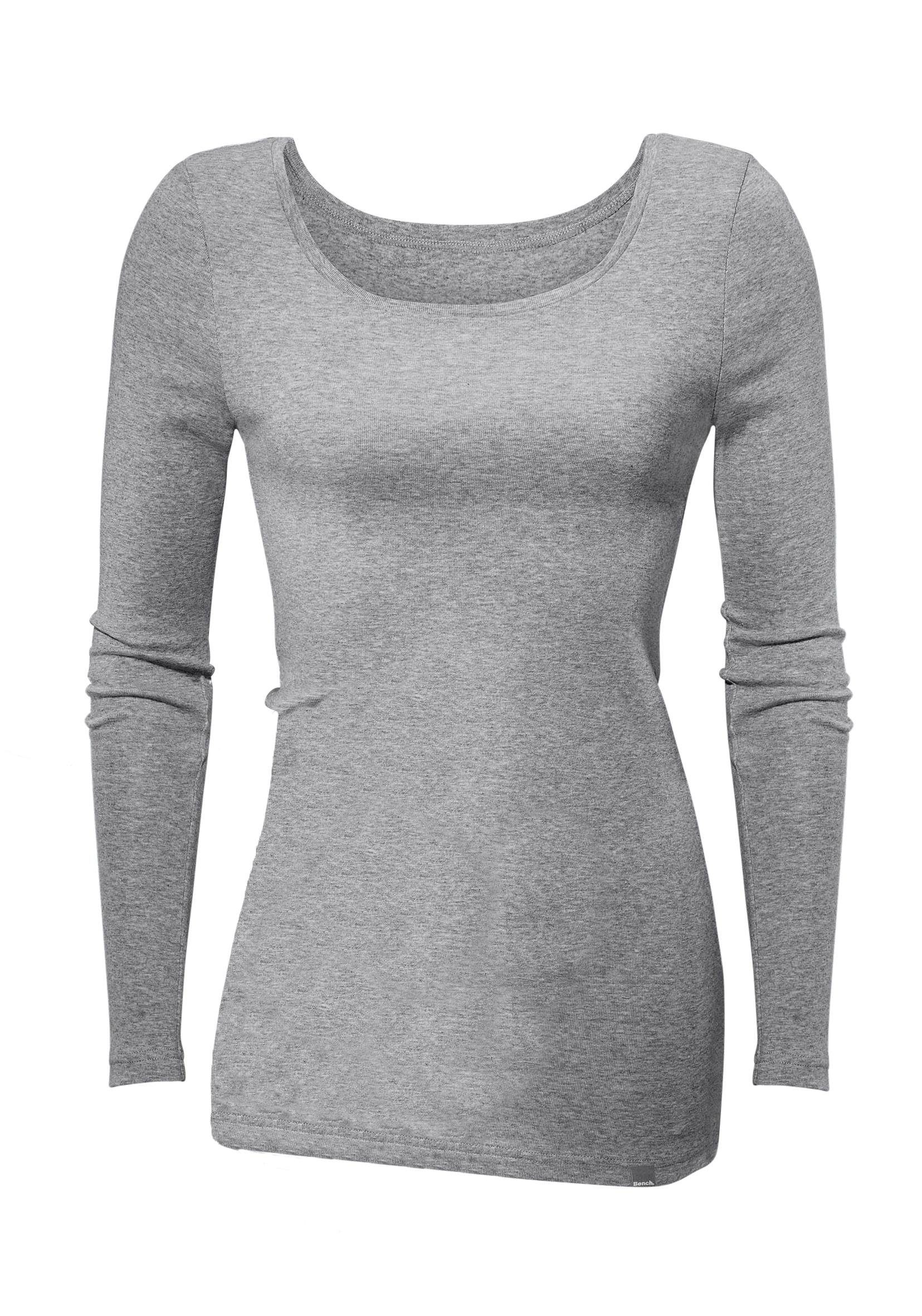 Bench. Langarmshirt »aus feiner Rippware«, (2er-Pack), aus weicher Baumwoll-Qualität