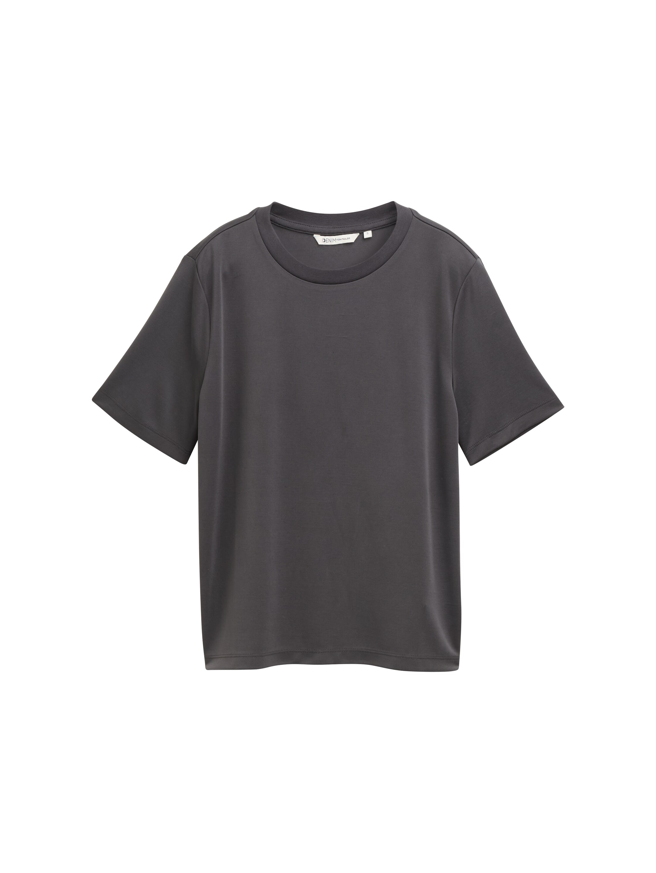 TOM TAILOR Denim Rundhalsshirt, mit Rundhalsausschnitt