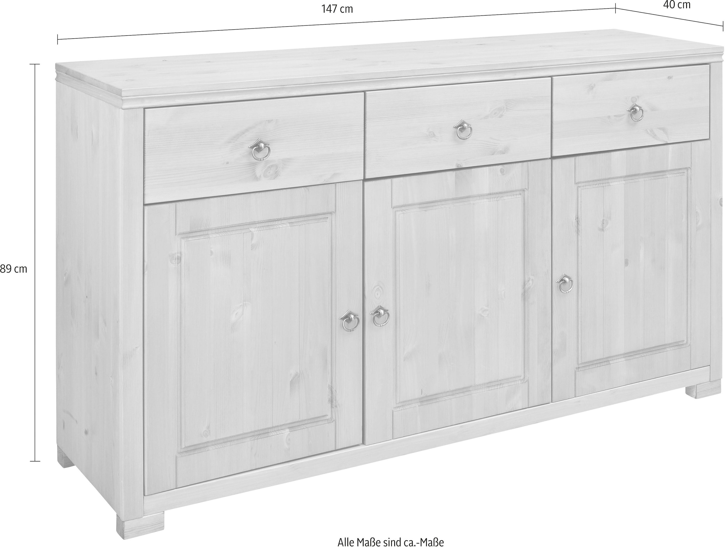 Home affaire Sideboard »Gotland«, Kommode, Breite 147 cm, aus massiver Kiefer, FSC®