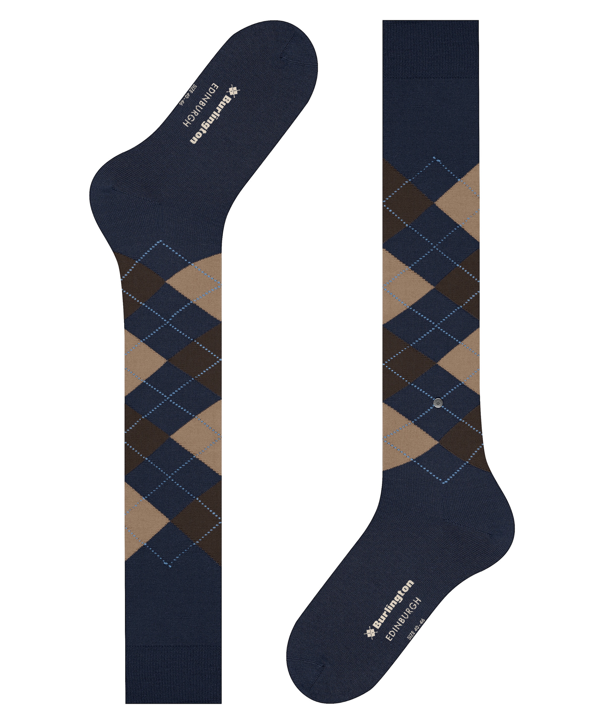 Burlington Kniestrümpfe »Edinburgh« Einheitsgröße 40-46, wärmende Wollmischung, Argyle-Muster