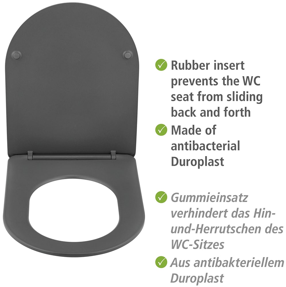 WENKO WC-Sitz »Modell Galati«, aus Duroplast, ultraflach, D-Form, mit Absenkautomatik