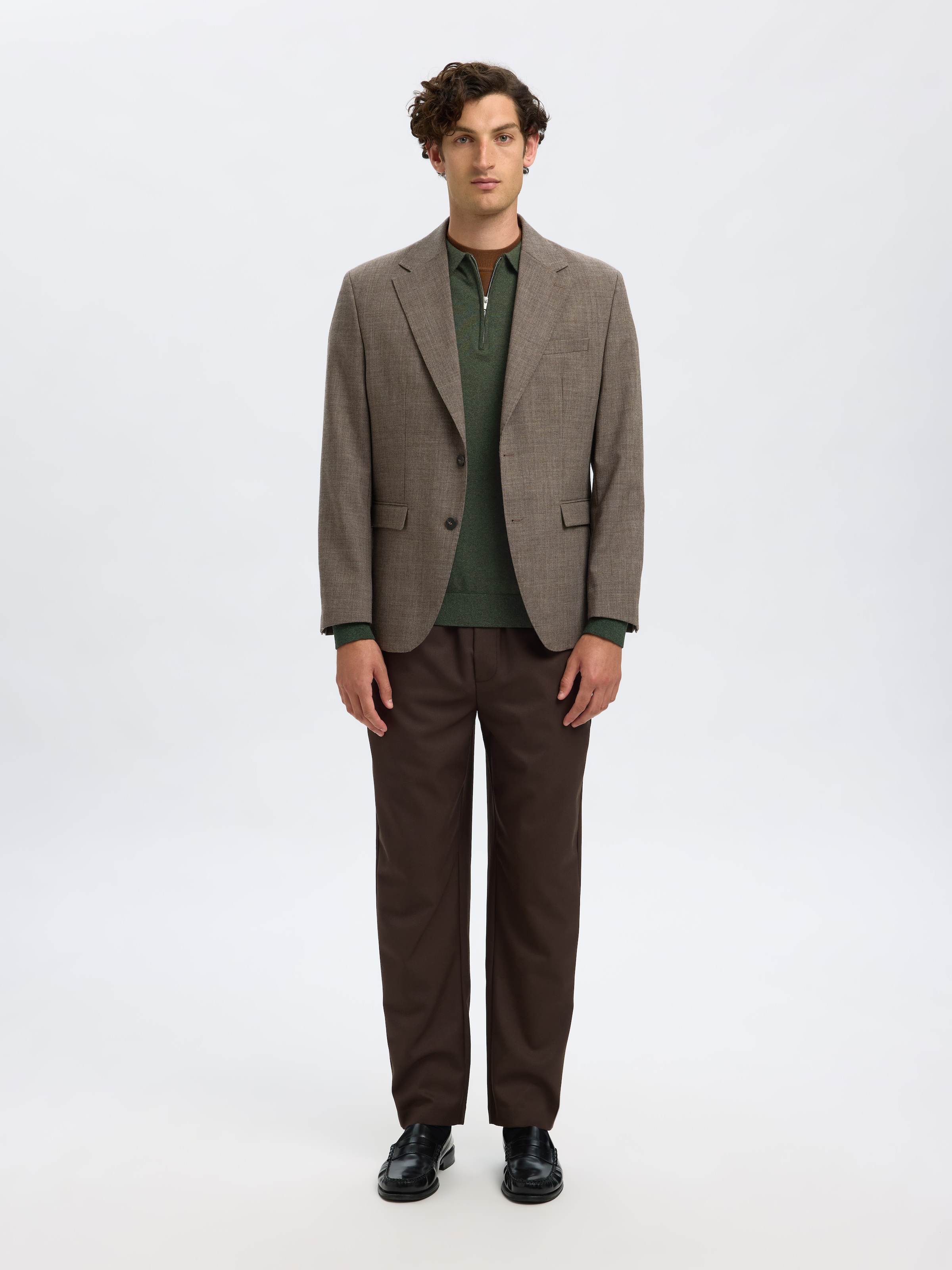 SELECTED Polokragenpullover »SLHBERG LS HALF ZIP POLO NOOS«