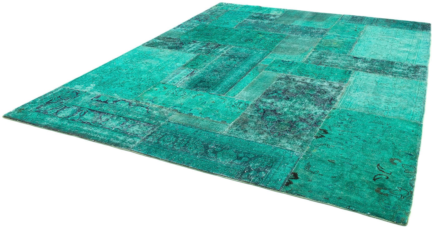 morgenland Teppich »Patchwork - Einzelstück 297 Wohnzimmer, mit 231 rechteckig, x Handgeknüpft, cm - Zertifikat türkis«