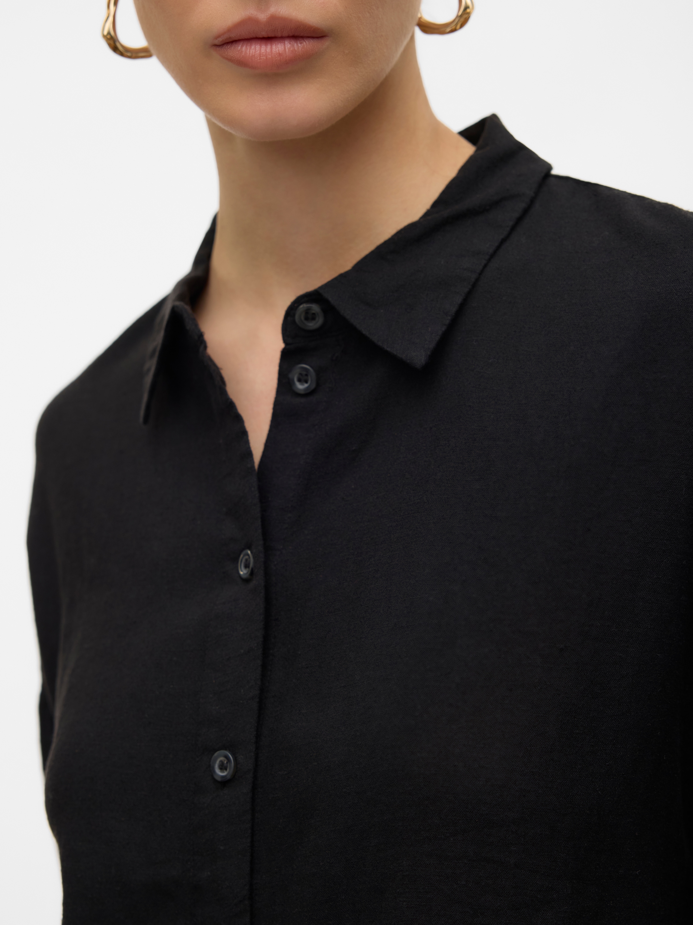 Vero Moda Hemdbluse »VMLINN LINEN 2/4 SHORT SHIRT WVN NOOS«