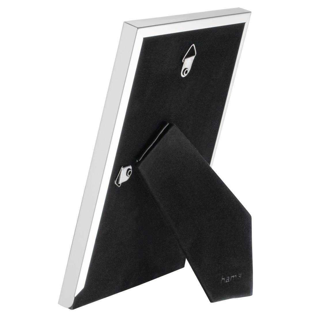 Hama Portraitrahmen »Bilderrahmen 10 x 15 cm für 1 Bild, zum Aufhängen und Stellen, Silber«, für 1 Bilder, Portraitrahmen, Aluminium, Hochformat, Querformat