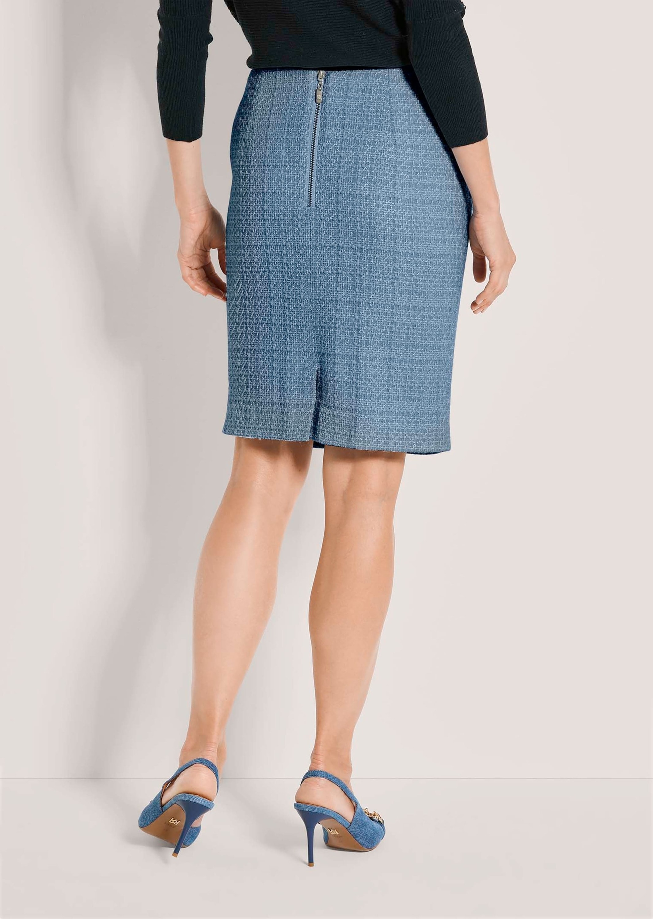 MADELEINE Bleistiftrock »Bouclérock Bleistiftrock in Tweed-Optik« Kurzer Tweedrock