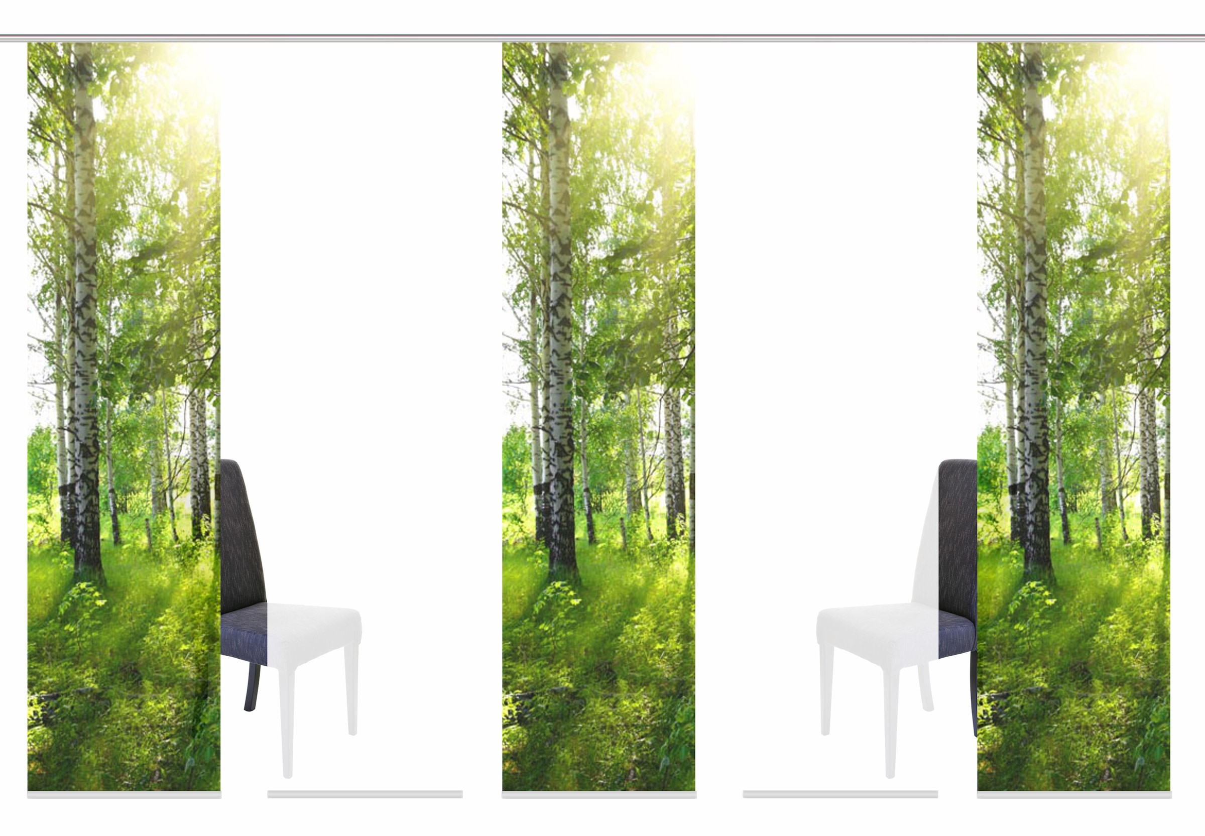 HOME WOHNIDEEN Schiebegardine »GALWAY« Klettband 5 Stk. tlg. HxB: 245x60, inkl. Befestigungszubehör