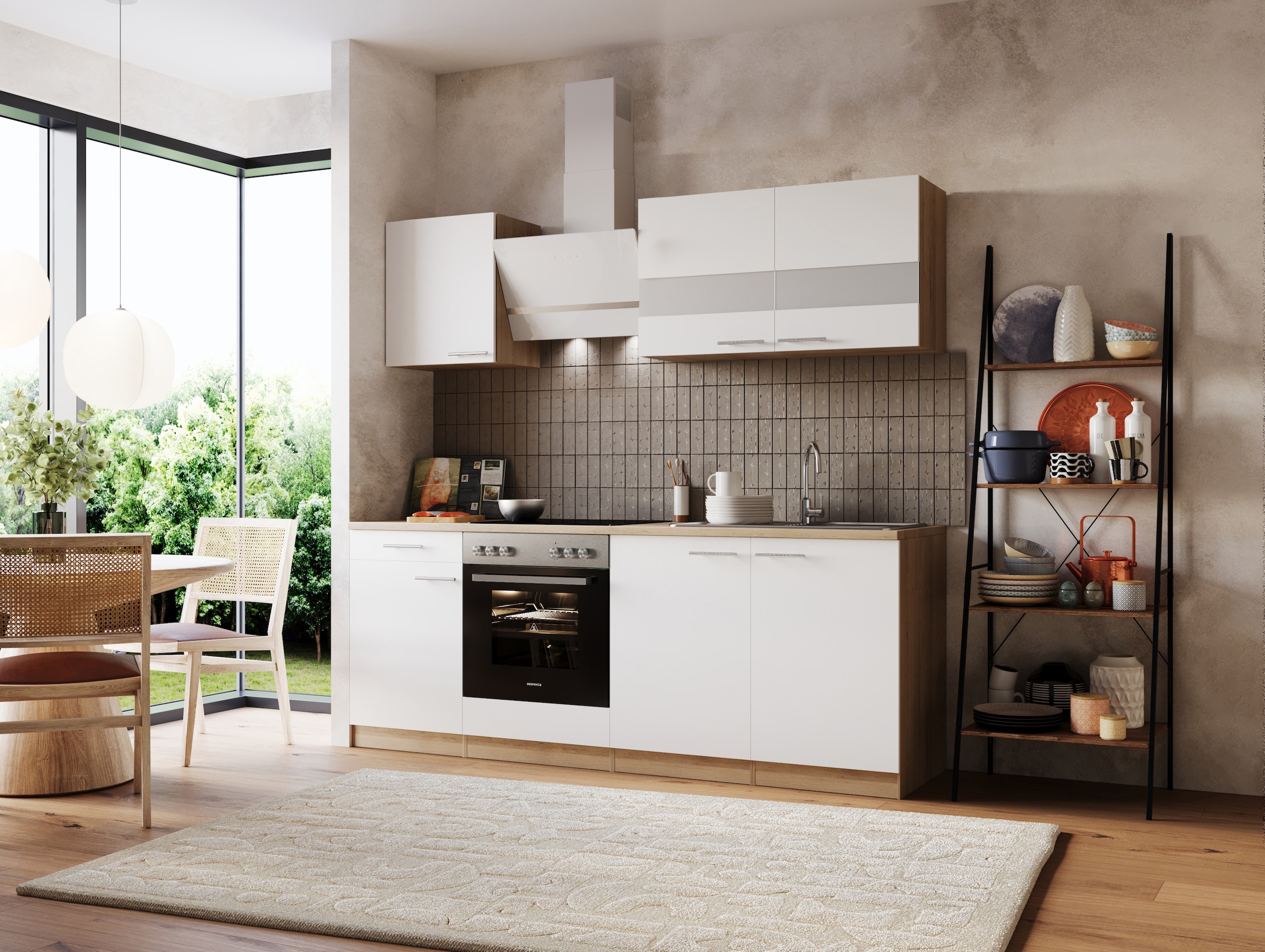 RESPEKTA Küche »Merle« Breite 210 cm, mit Soft-Close, in exklusiver Konfiguration für OTTO