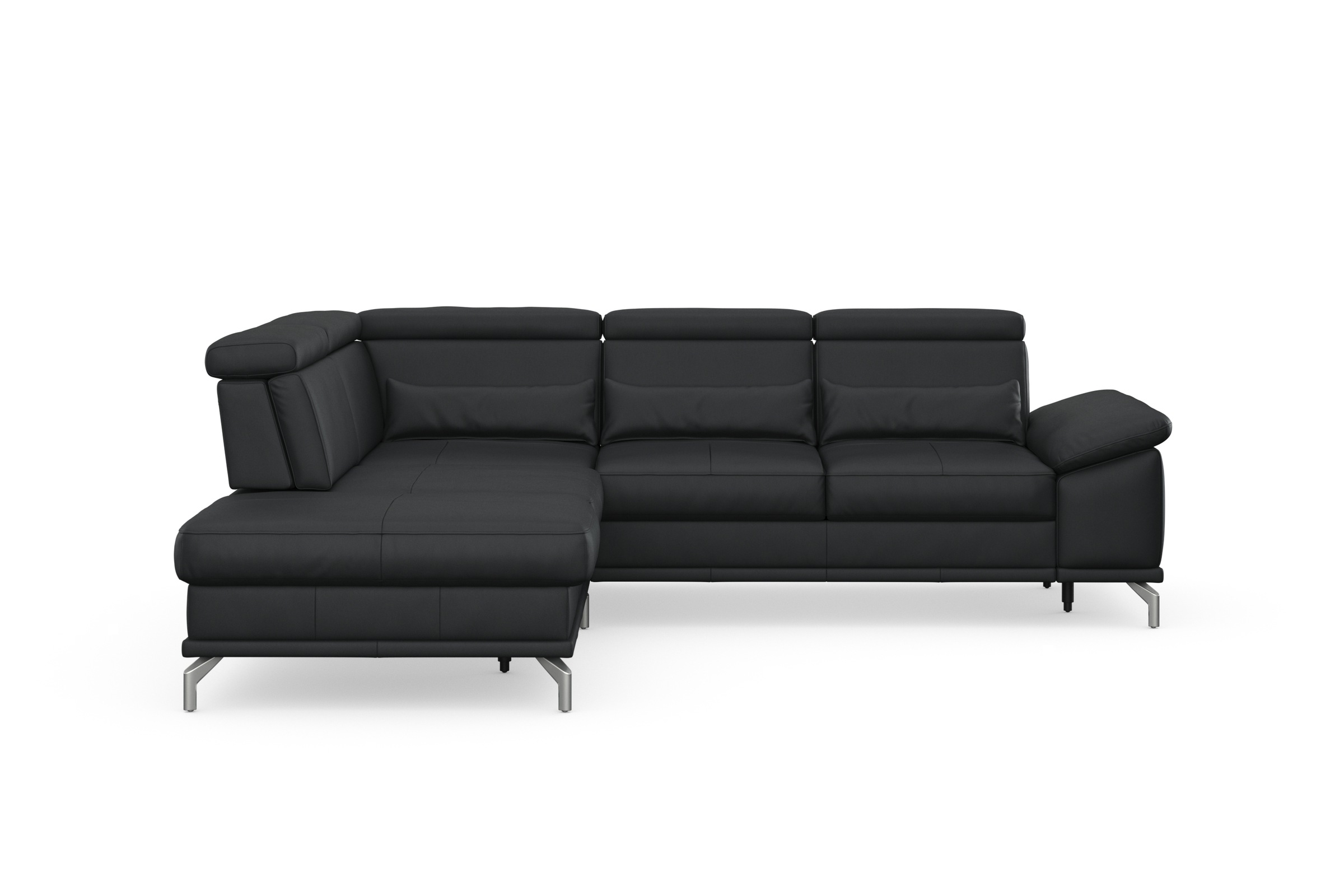 sit&more Ecksofa »Cabrio L-Form, B: 274 cm, mit Sitztiefen-, Arm- & Kopfteilverstellung«, 3 Nierenkissen, Federkern, optional Bettfunktion und Stauraum