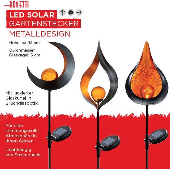 BONETTI LED Gartenleuchte »Solar Gartenstecker«, 1 flg.-flammig, 3er-Set in  Bruchglas-Optik online kaufen | mit 3 Jahren XXL Garantie