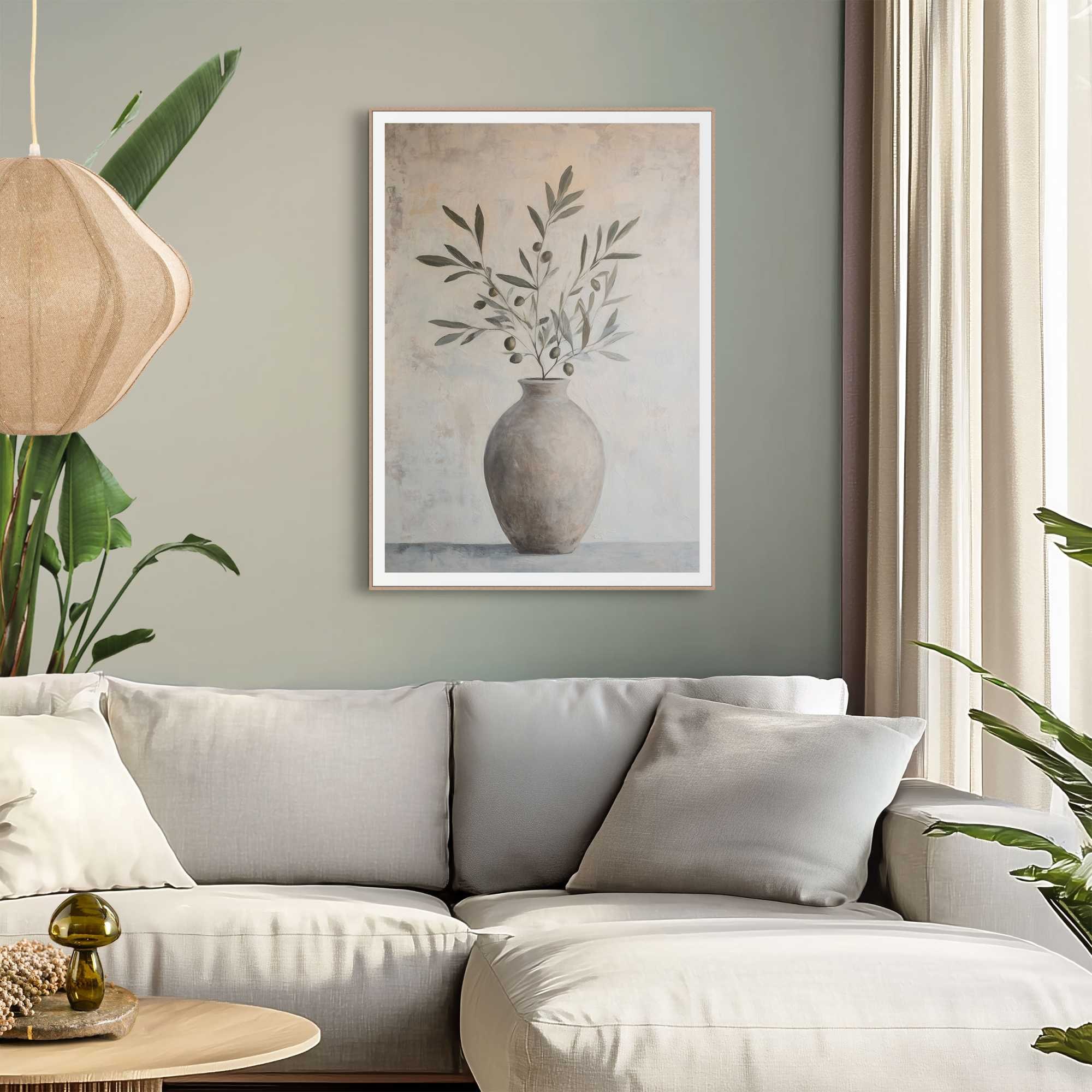 Reinders! Poster »Oliven auf Vase« Wohnzimmer - Grün - MDF - Abstrakt - 50x70 cm