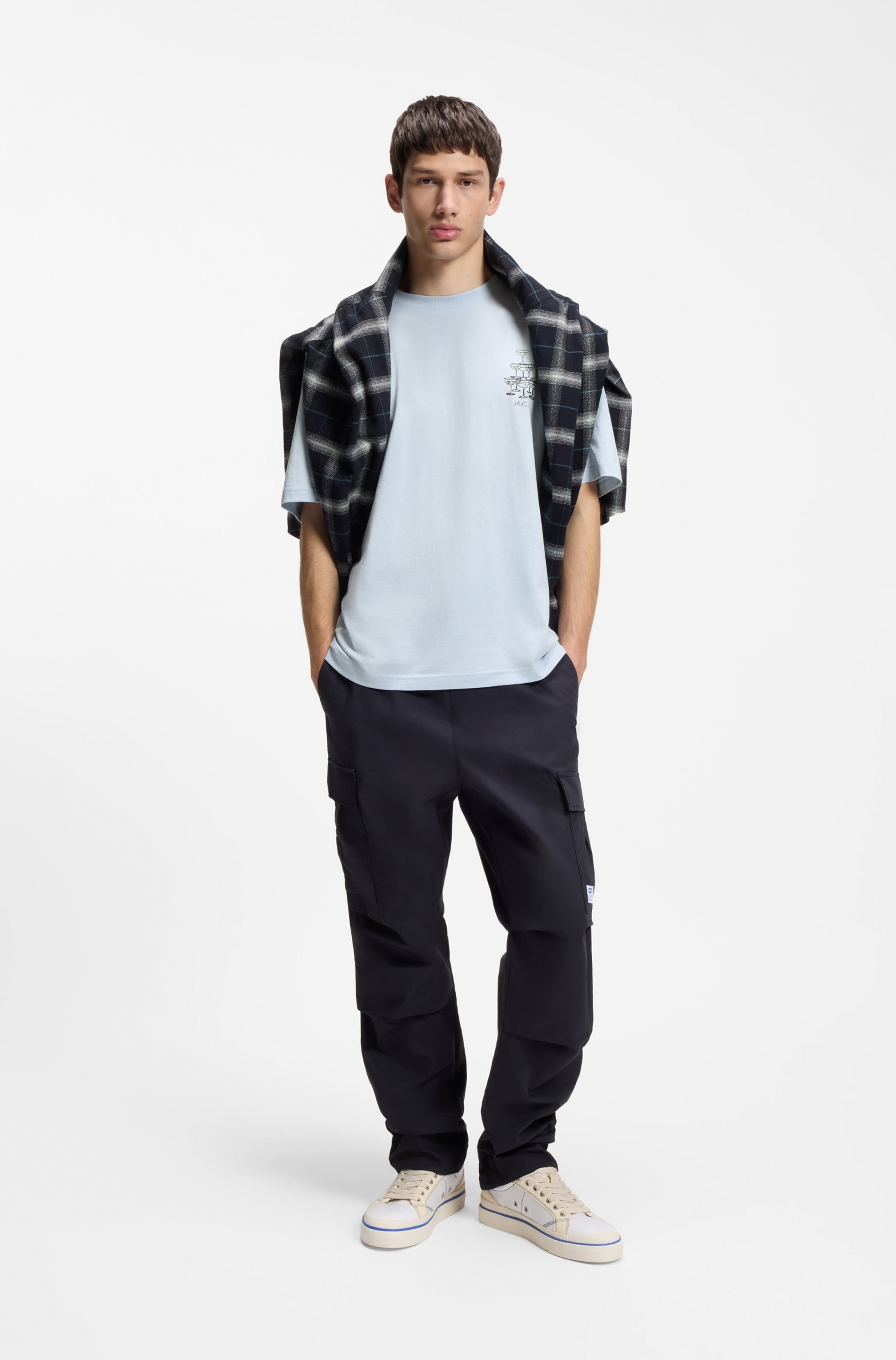 HUGO Blue T-Shirt »Nucavo« mit Artwork, regular fit