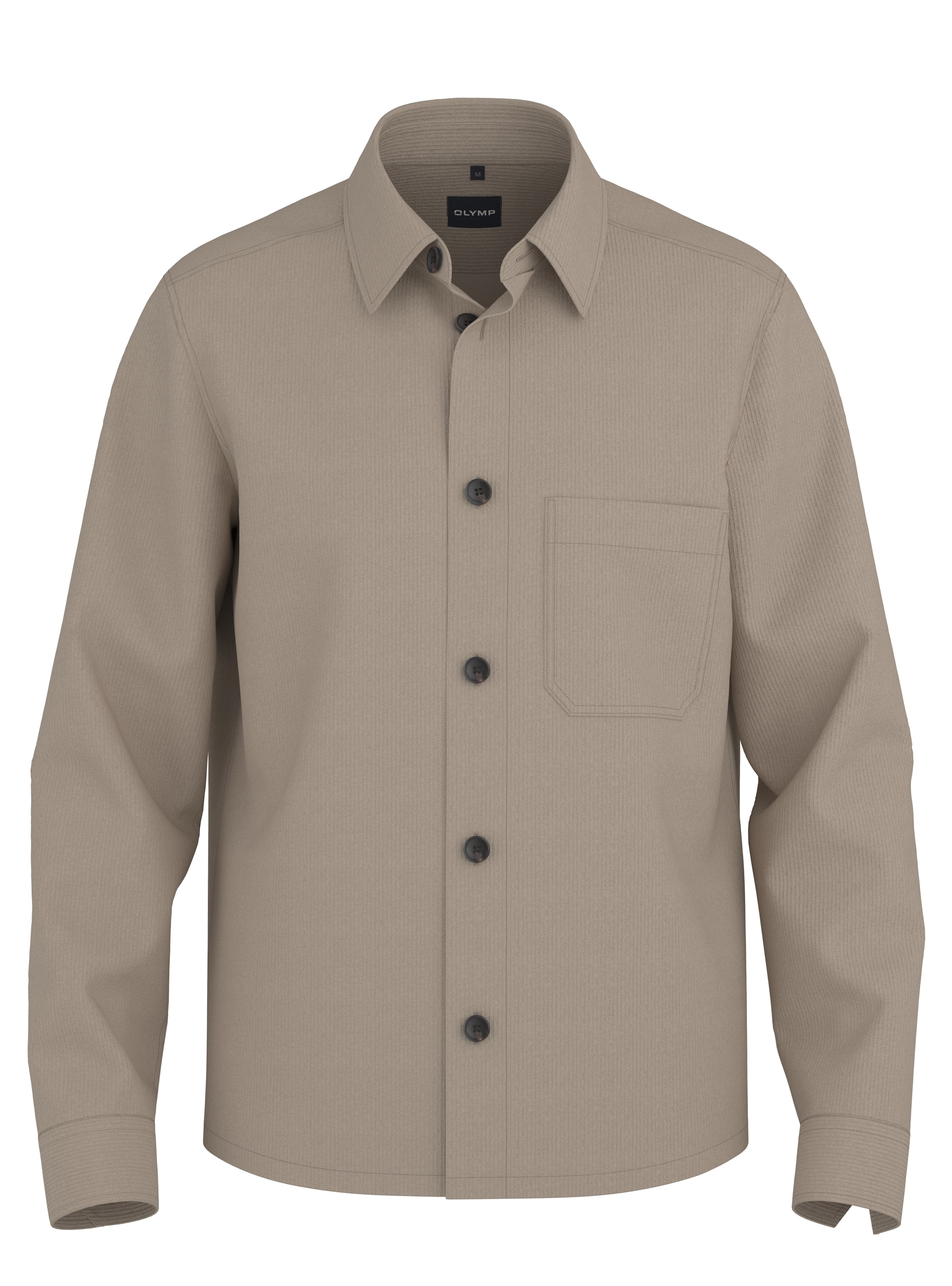 OLYMP Langarmhemd »Casual« aus Cord, Overshirt, Kentkragen