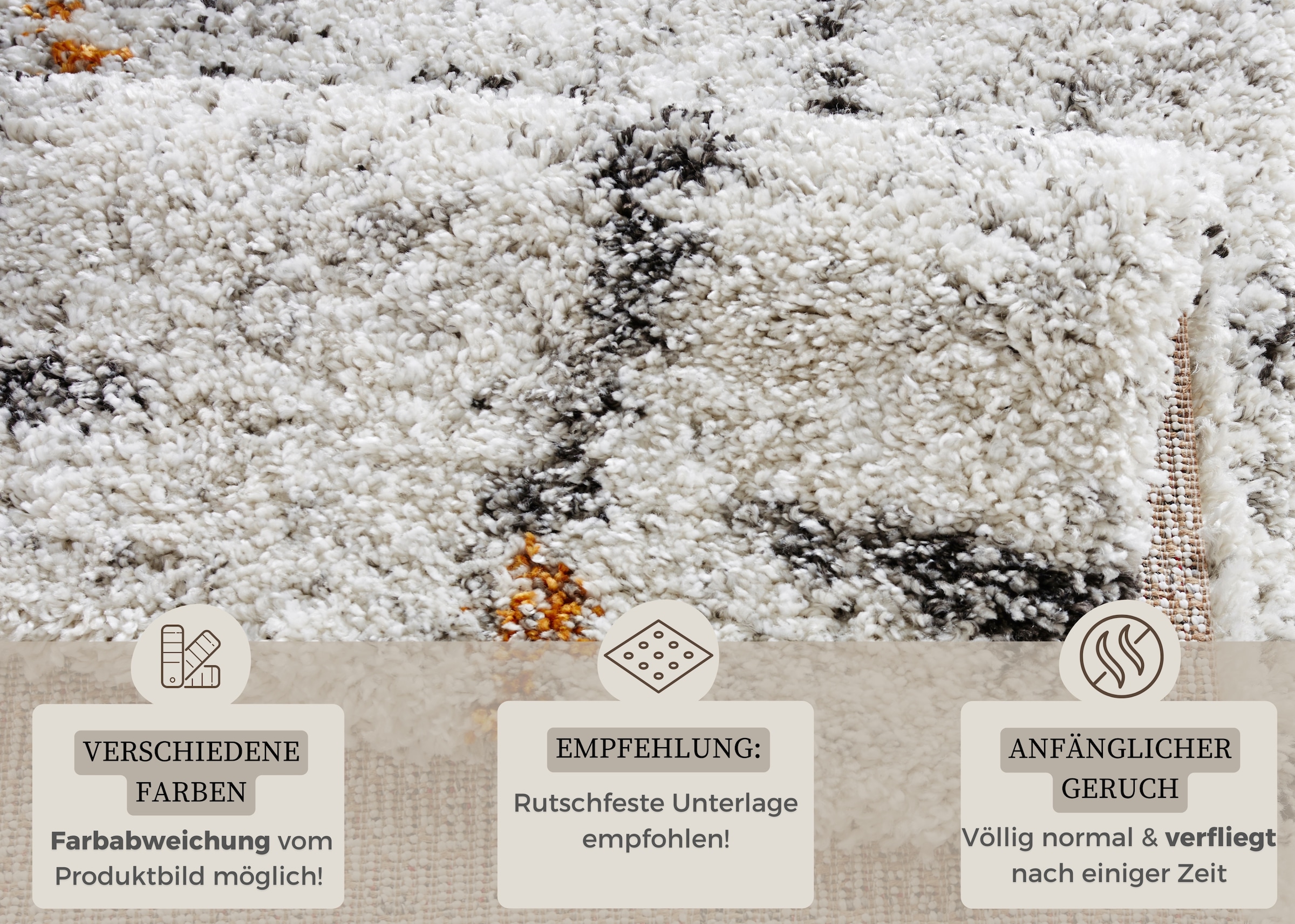 HANSE Home Hochflor-Teppich »Grid«, rechteckig, 30 mm Höhe, Shaggy, Boho, Flokati, Weich, Modern, Wohnzimmer, Schlafzimmer, Flur
