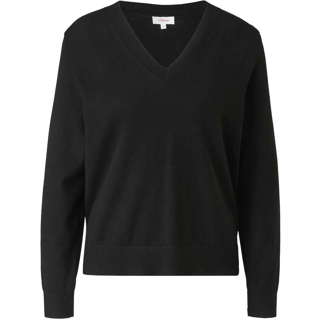 s.Oliver V-Ausschnitt-Pullover, im legeren Look