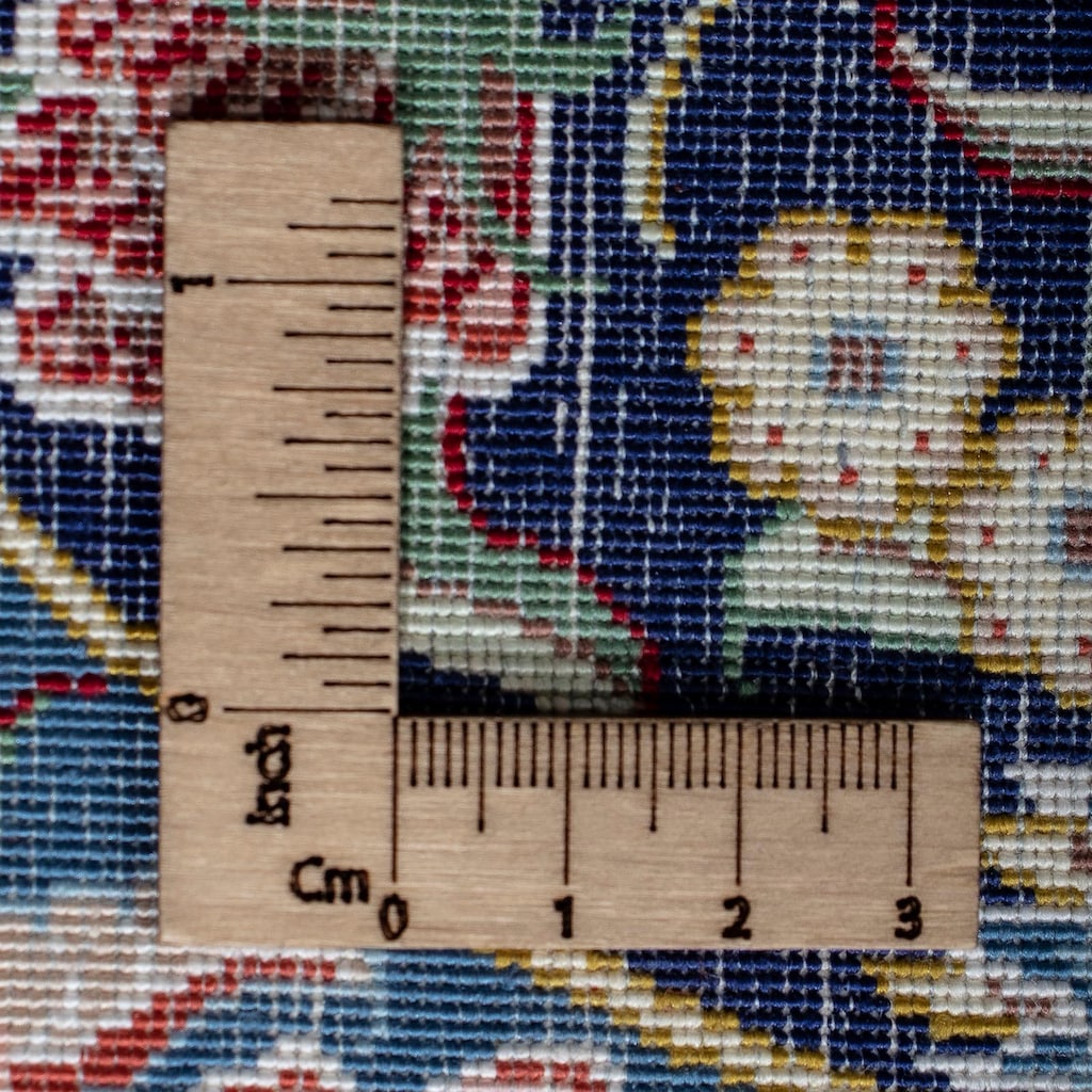 morgenland Seidenteppich »Seidenteppich - Ghom Seide - Premium - 40 x 28 cm - dunkelblau«, rechteckig