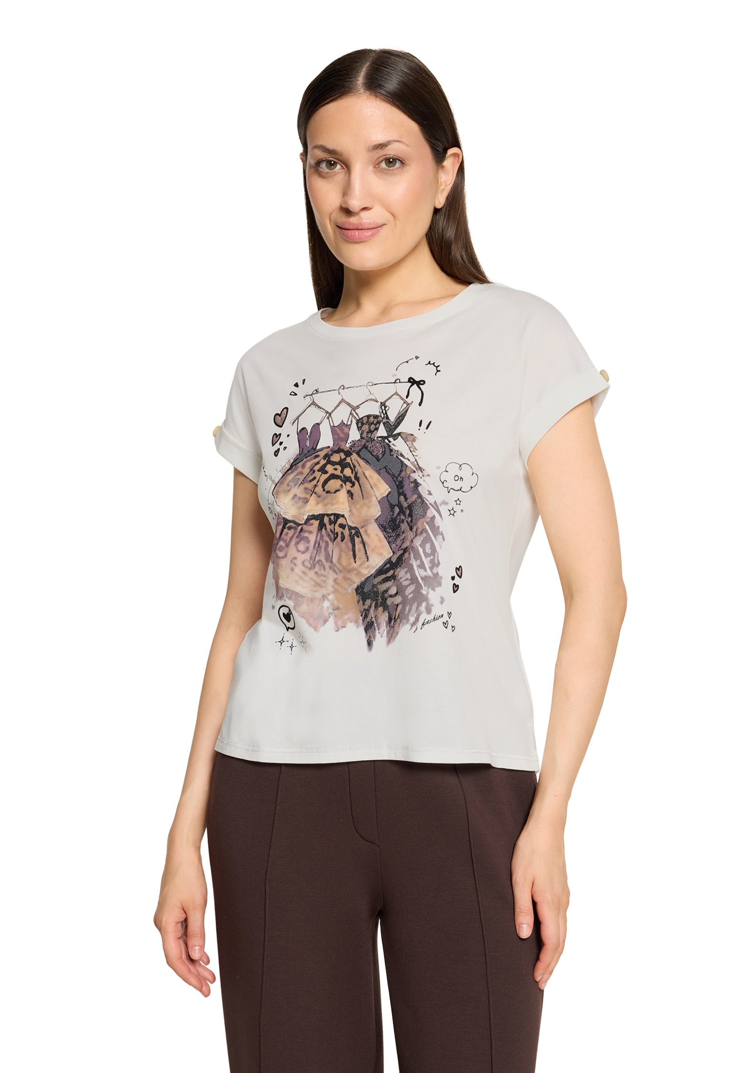 Cartoon Print-Shirt »Printshirt mit Ärmelaufschlag«