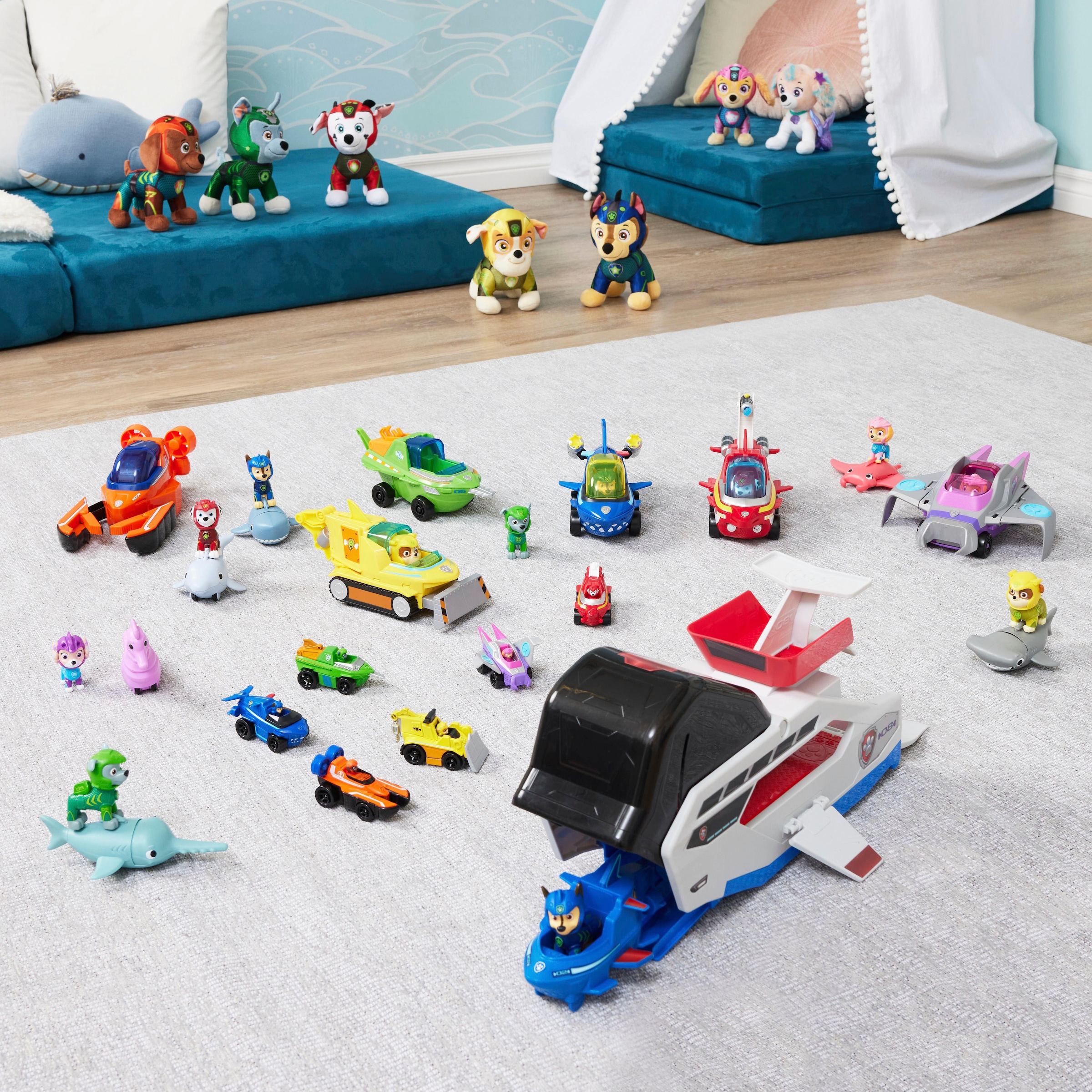 Spin Master Spielfigur »Paw Patrol - Aqua Pups - Hero Pups Solid Marshall«, (Set)