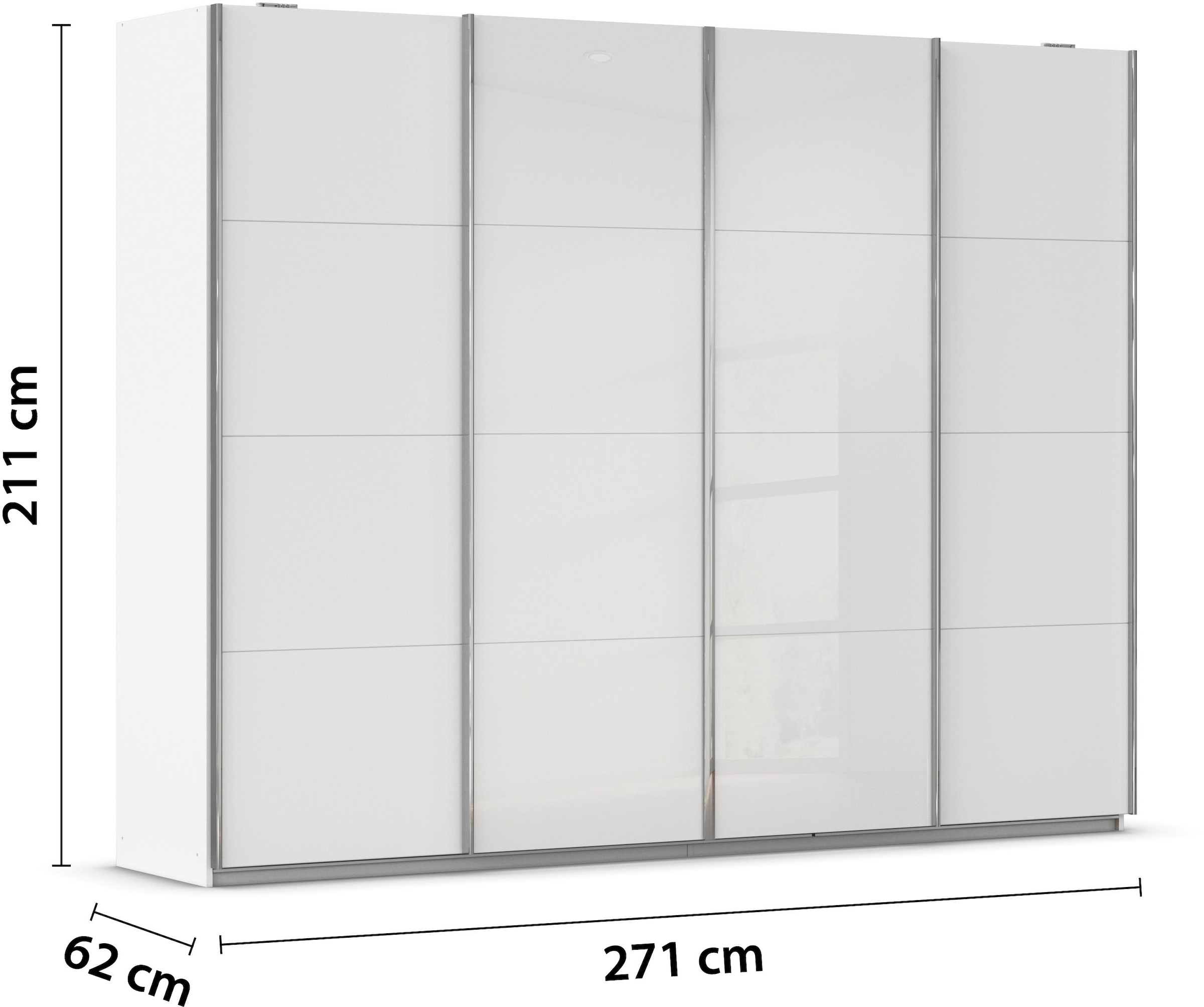 rauch Schwebetürenschrank »Kleiderschrank Schrank Garderobe Wäscheschrank Ankleide SYNCRONO« Mitteltüren öffnen parallel, Breiten 271/316/361 cm Höhen 211/230 cm,  Mitteltüren mit praktischer Synchron-Öffnung MADE IN GERMANY