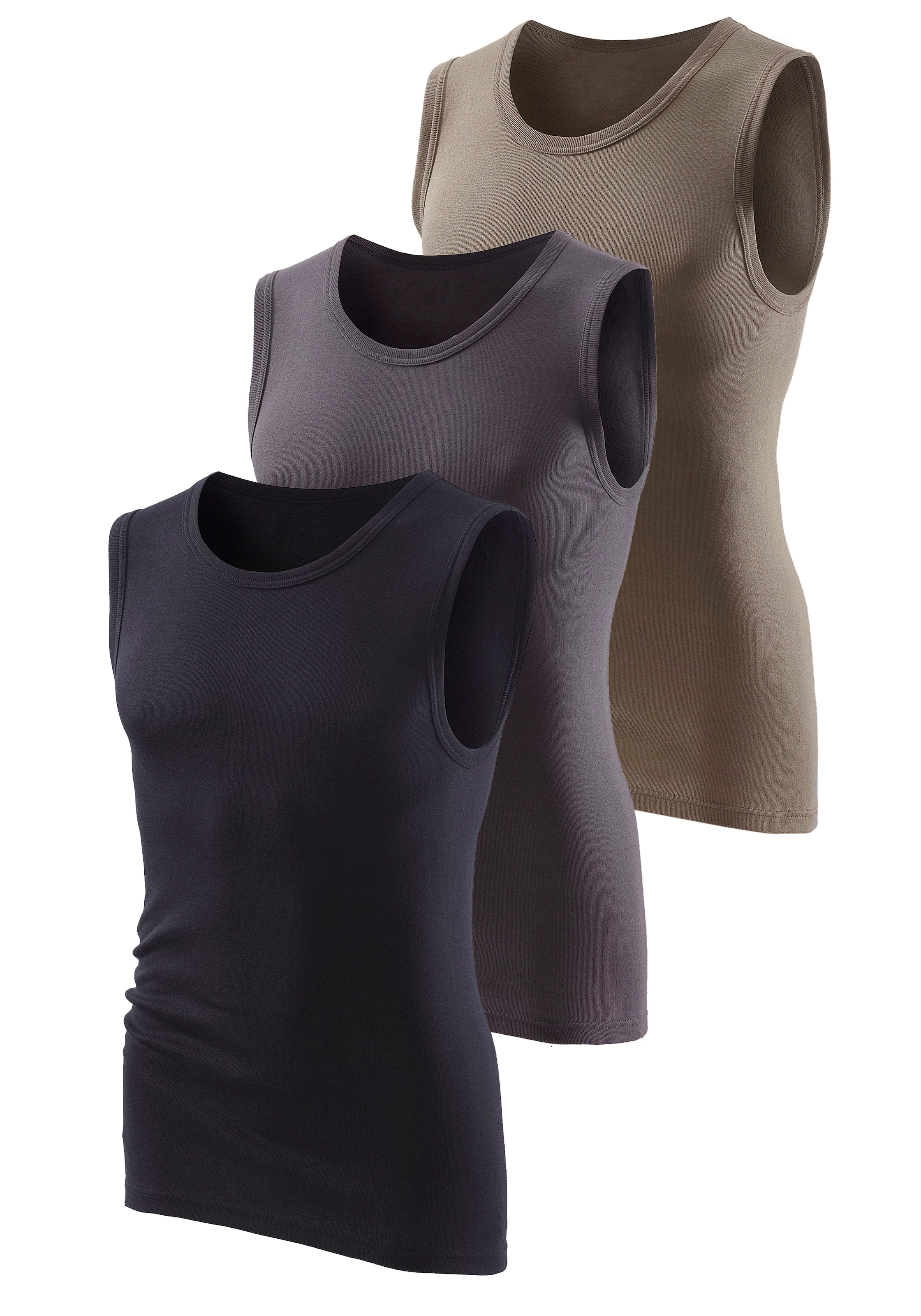 H.I.S Muscleshirt, (3 tlg.), ohne Seitennähte optimale Passform