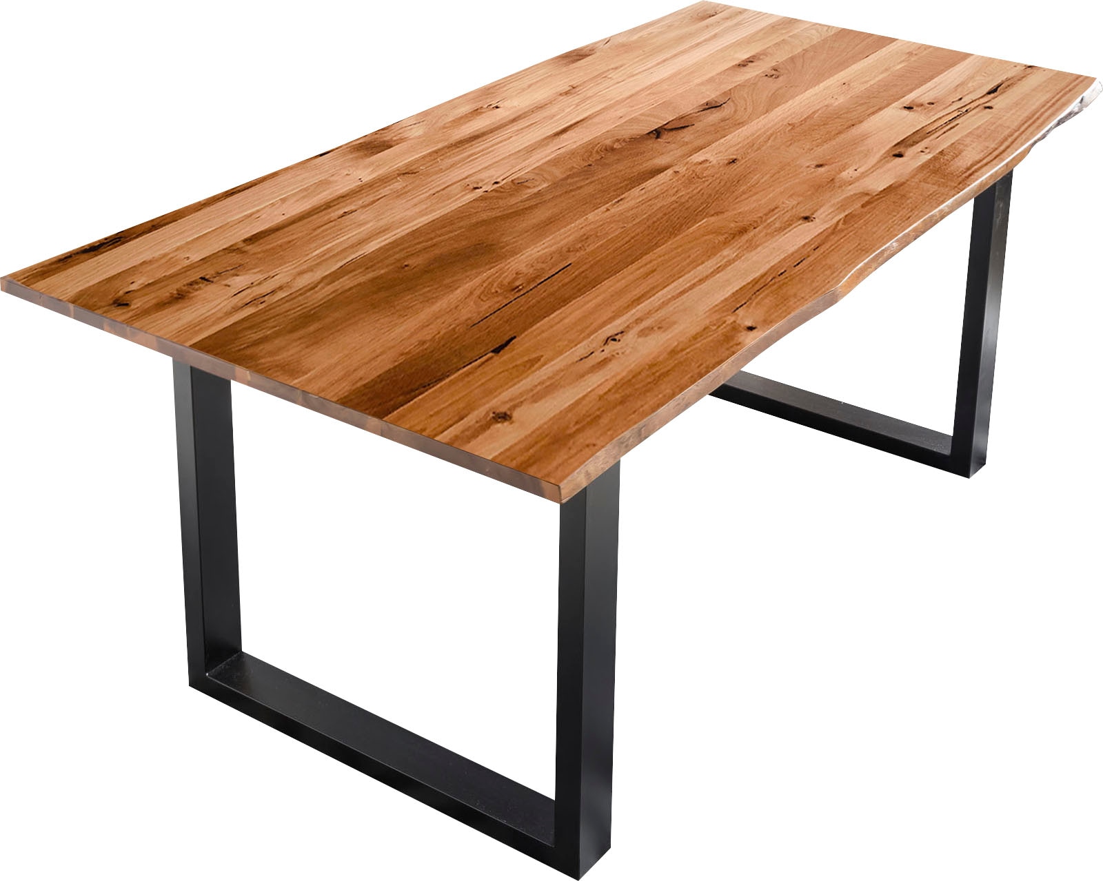 SalesFever Baumkantentisch, Sichtbare Maserung und Astlöcher, Esstisch aus  Massivholz auf Rechnung bestellen | Esstische