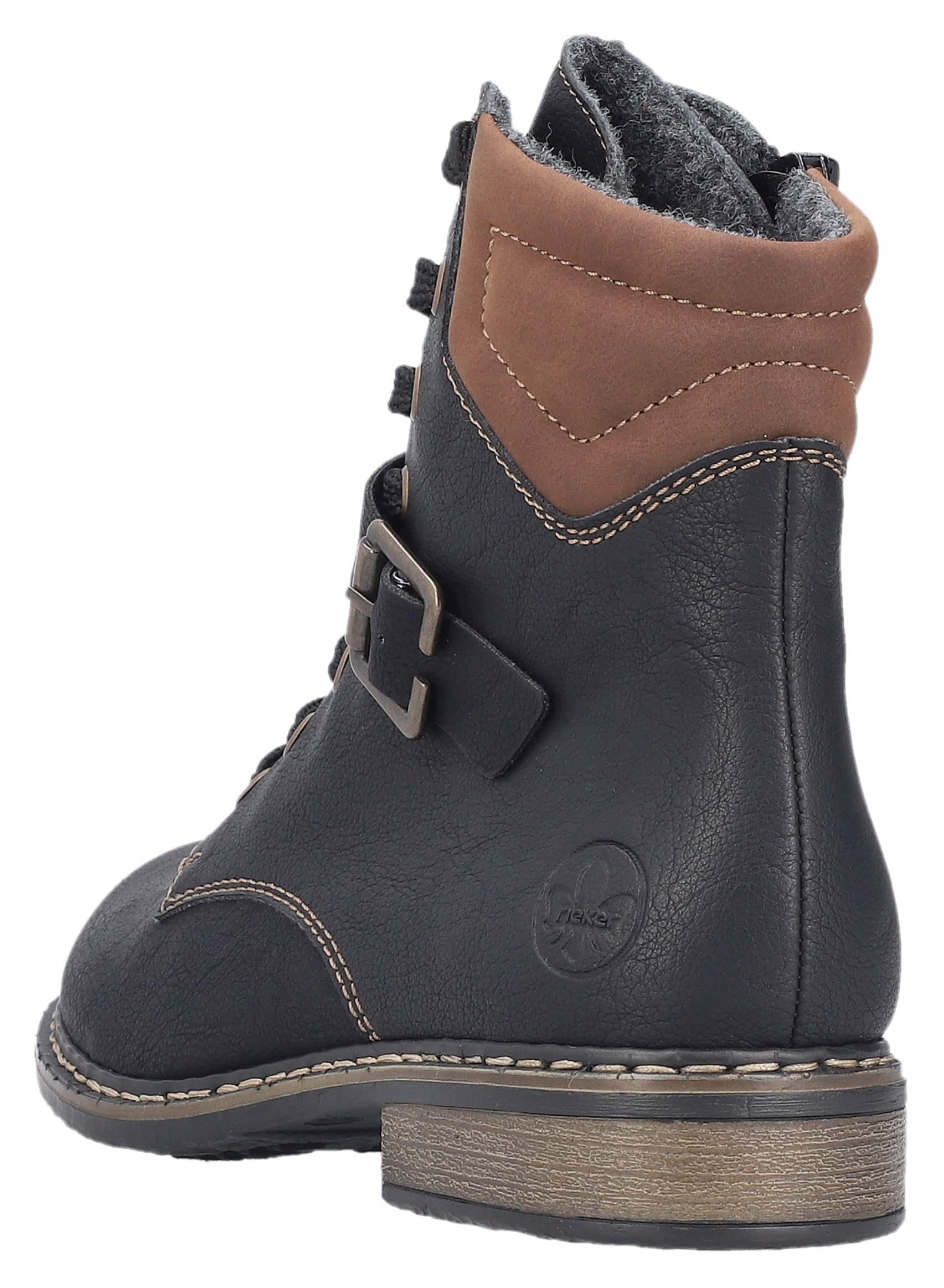 Rieker Schnürstiefelette  Schnürboots, Stiefelette, Blockabsatz, mit gepolstertem Schaftrand