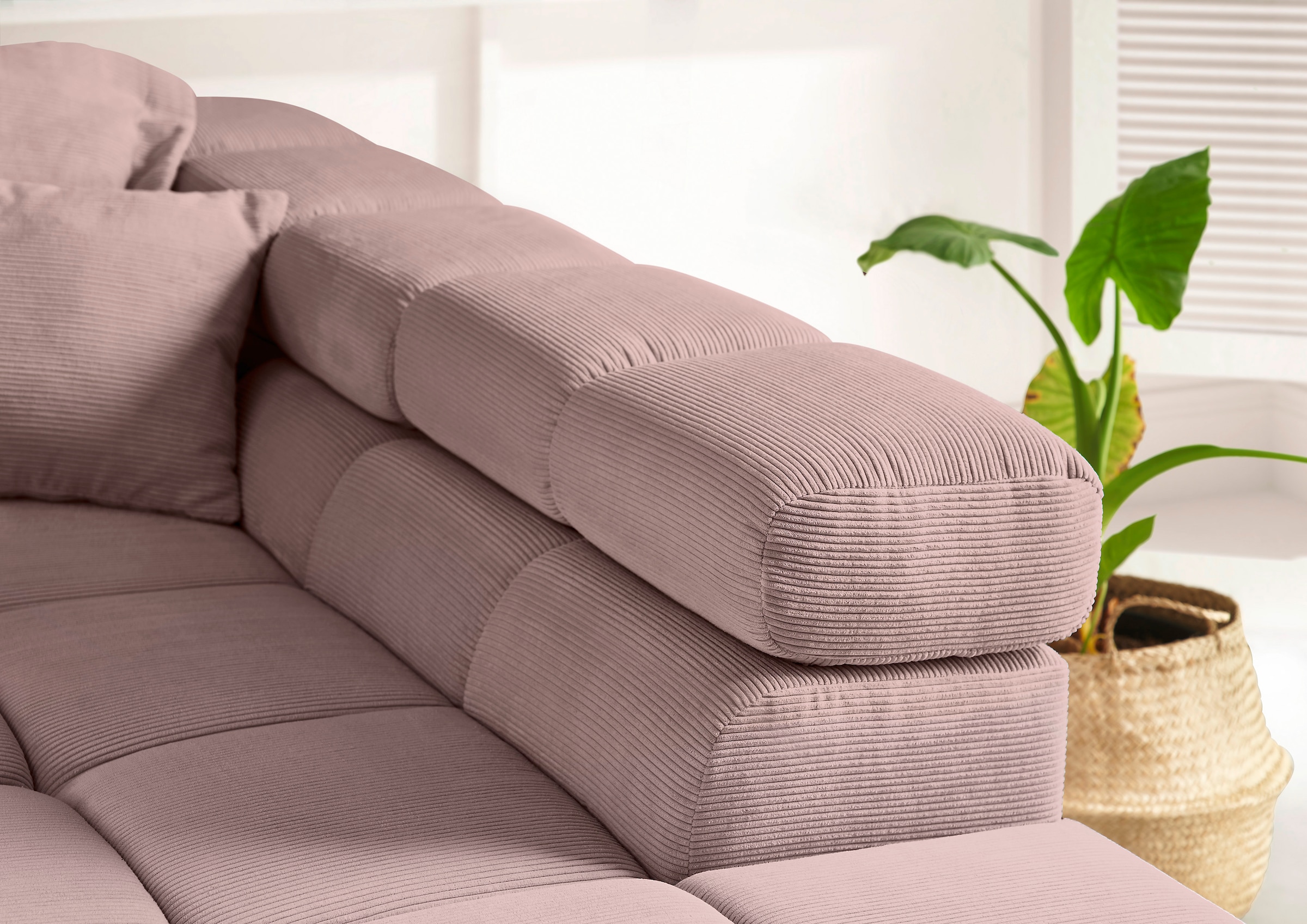 INOSIGN Ecksofa »Ancona incl. Kopfteilverstellung, Breite 319cm, L-Form«, wahlweise motorische Sitztiefenverstellung, auch in Cord + Easy Care