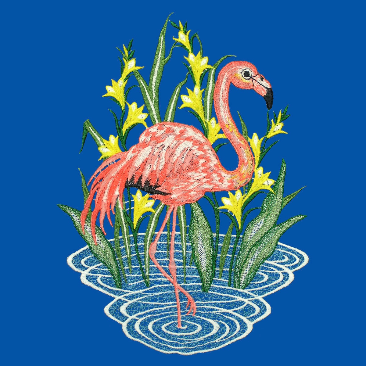 W. Reuter & Sohn - Plauener Spitze® Fensterbild »Fensterbild "Flamingo" farbig«