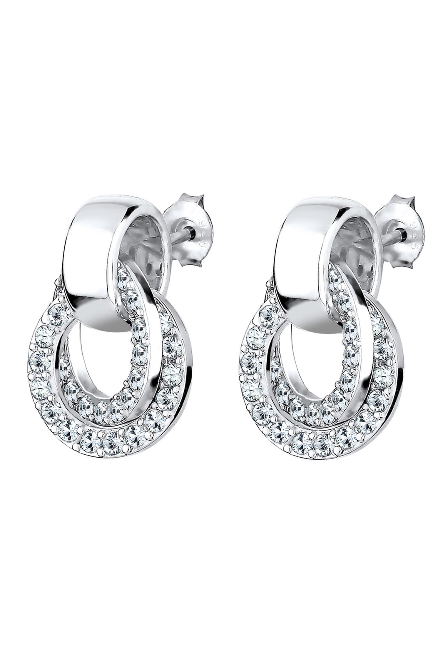 Elli Paar Ohrstecker »Ohrringe Kreis Kristalle Rund Glamour 925 Silber«
