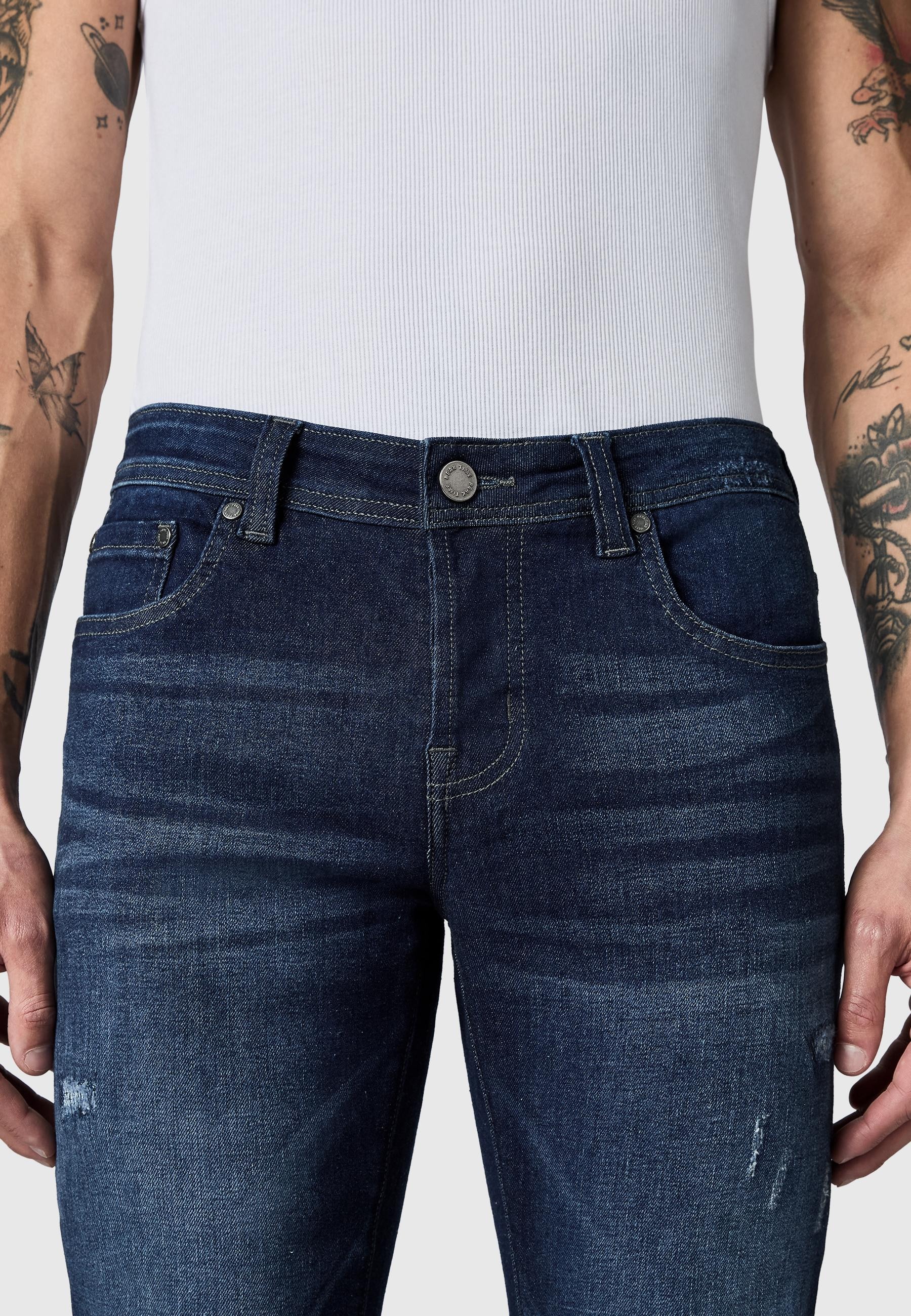 PEAK TIME Slim-fit-Jeans »Slim-fit-Jeans München« Herren Jeans mit Destroyed-Optik