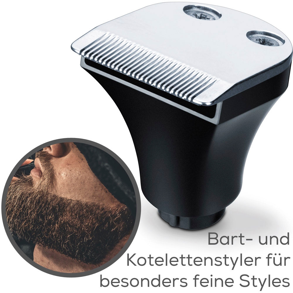 BEURER Elektrorasierer »BarbersCorner HR 8000«, 3 ( Aufsätze, Jahren IPX6) XXL Garantie 1 St. mit wasserfest