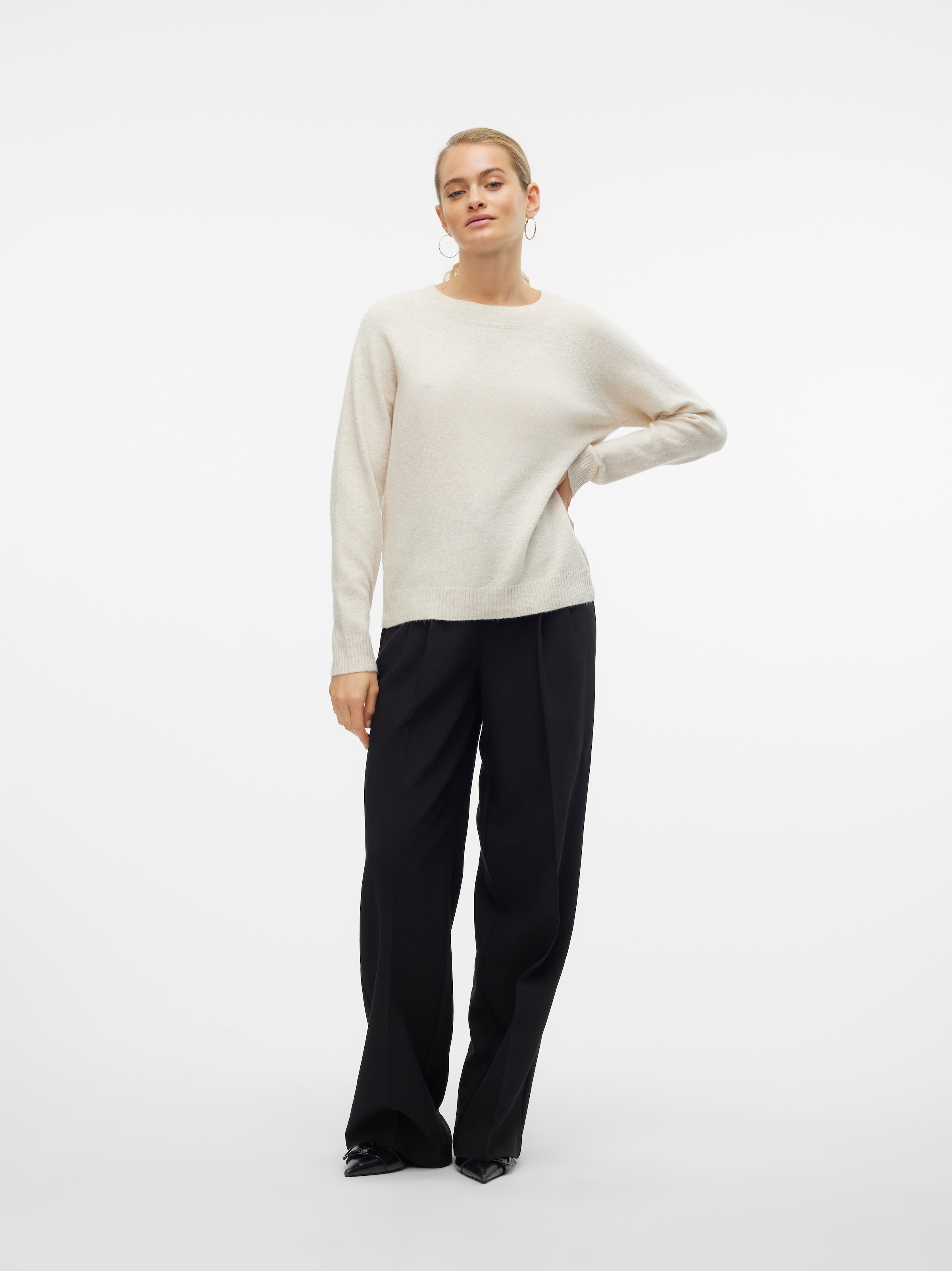 Vero Moda Rundhalspullover »VMDOFFY« in melierter Optik