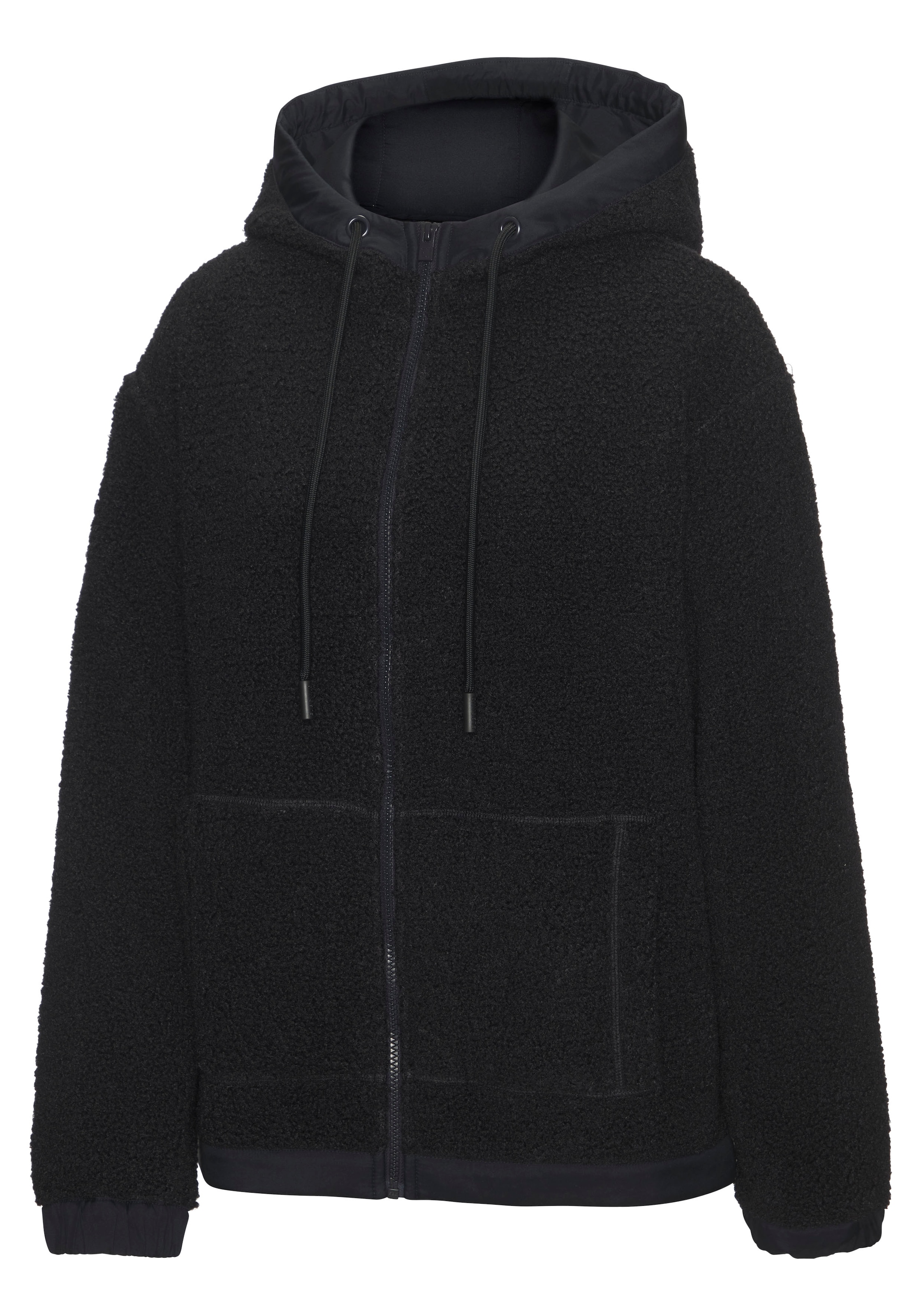 Elbsand Fleecejacke mit Kapuze aus Teddy-Fleece- mit Kapuze und schönem Logo auf der Rückseite