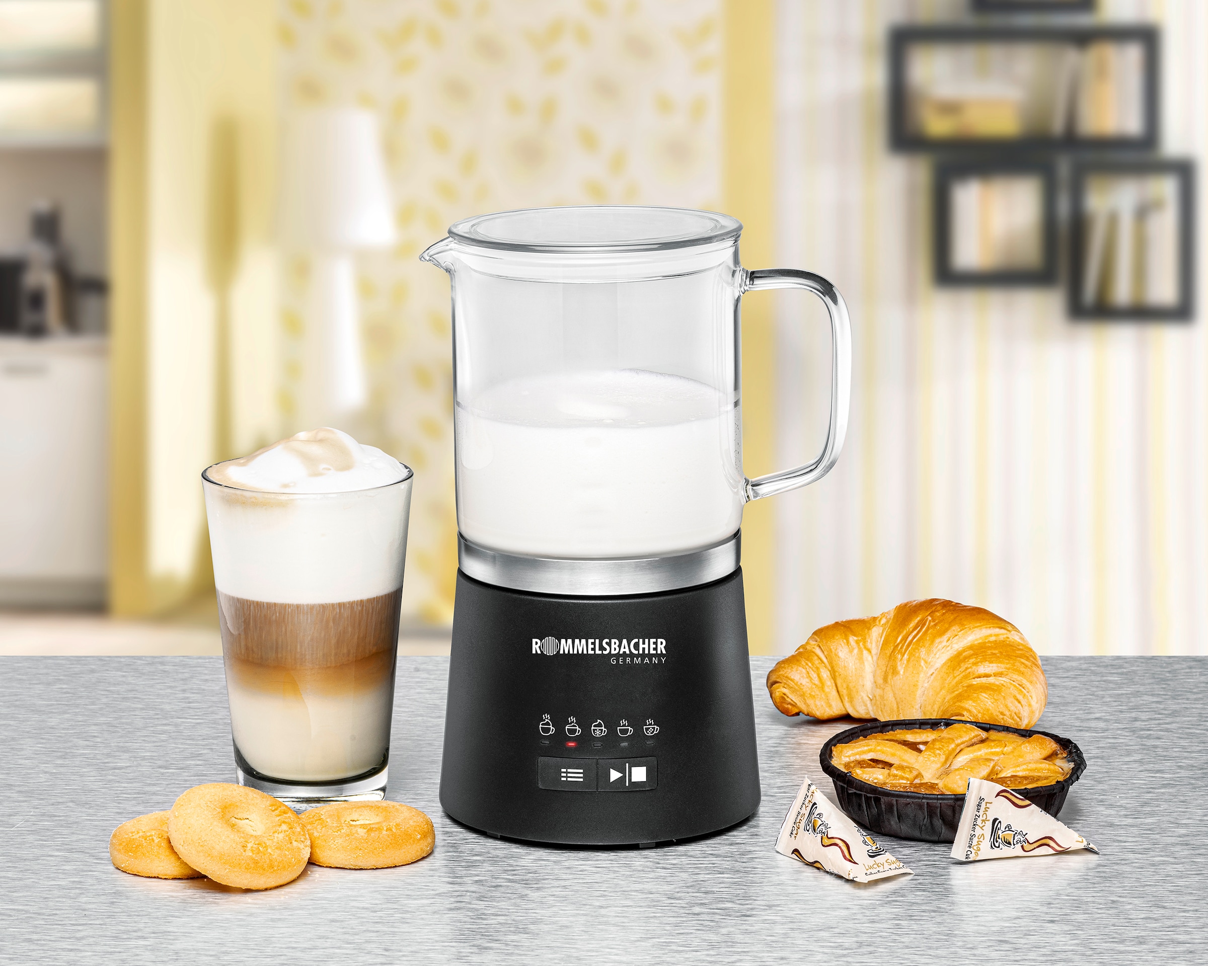 Rommelsbacher Milchaufschäumer »MS 625«, 600 W, abnehmbare Glaskanne