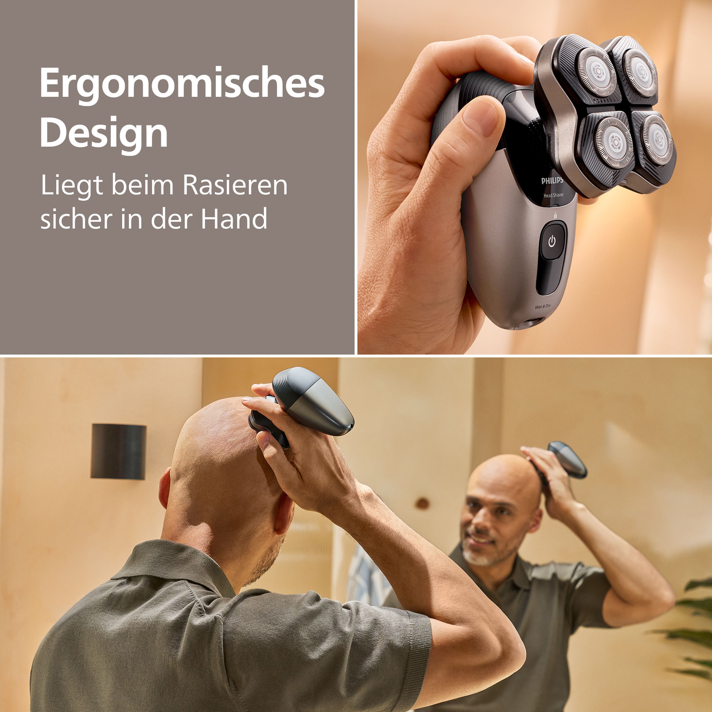 Philips Glatzen-Rasierer »HS7980/15« Haarschneider mit 36 ComfortCut-Klingen, inkl. Reinigungsstation