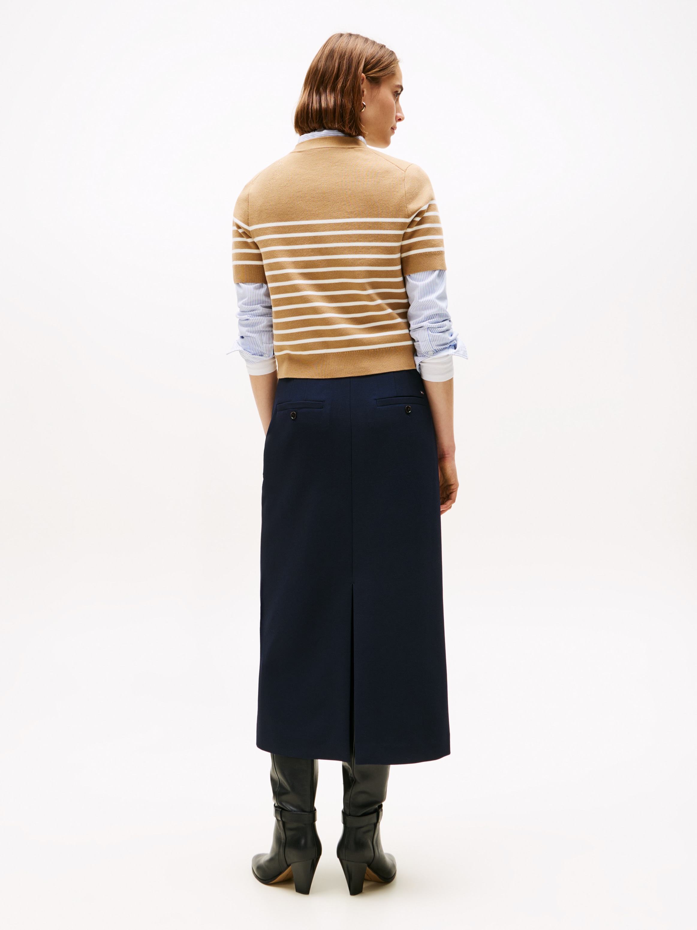 Tommy Hilfiger Strickjacke »CO JERSEY MID GG GOLD BTN CARDI« mit goldfarbenen Knöpfen