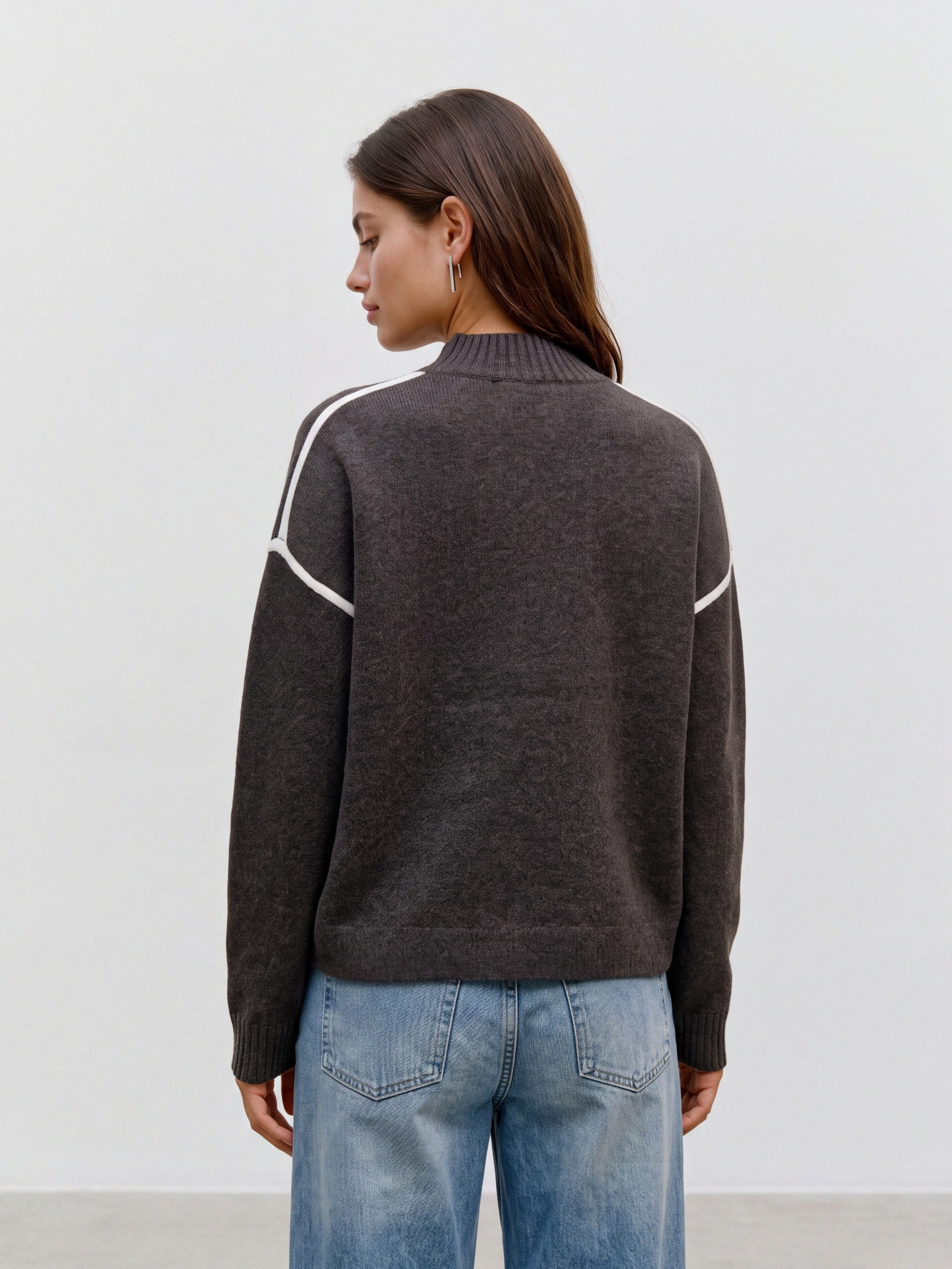 Vero Moda Strickpullover »VMBOOM LS HIGHNECK PIPING PULLOVER NOOS« Materialmix