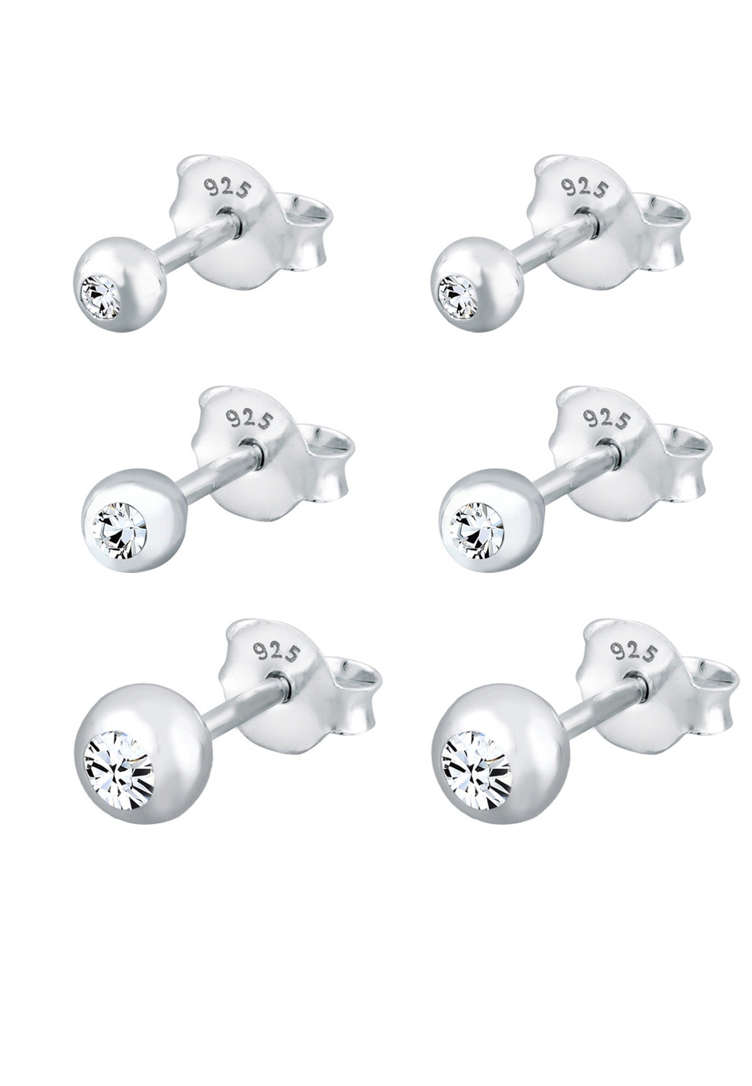 Elli Ohrstecker-Set »Ohrringe Set Weiß 925 Sterling Silber, mit Kristallen von Swarovski®«