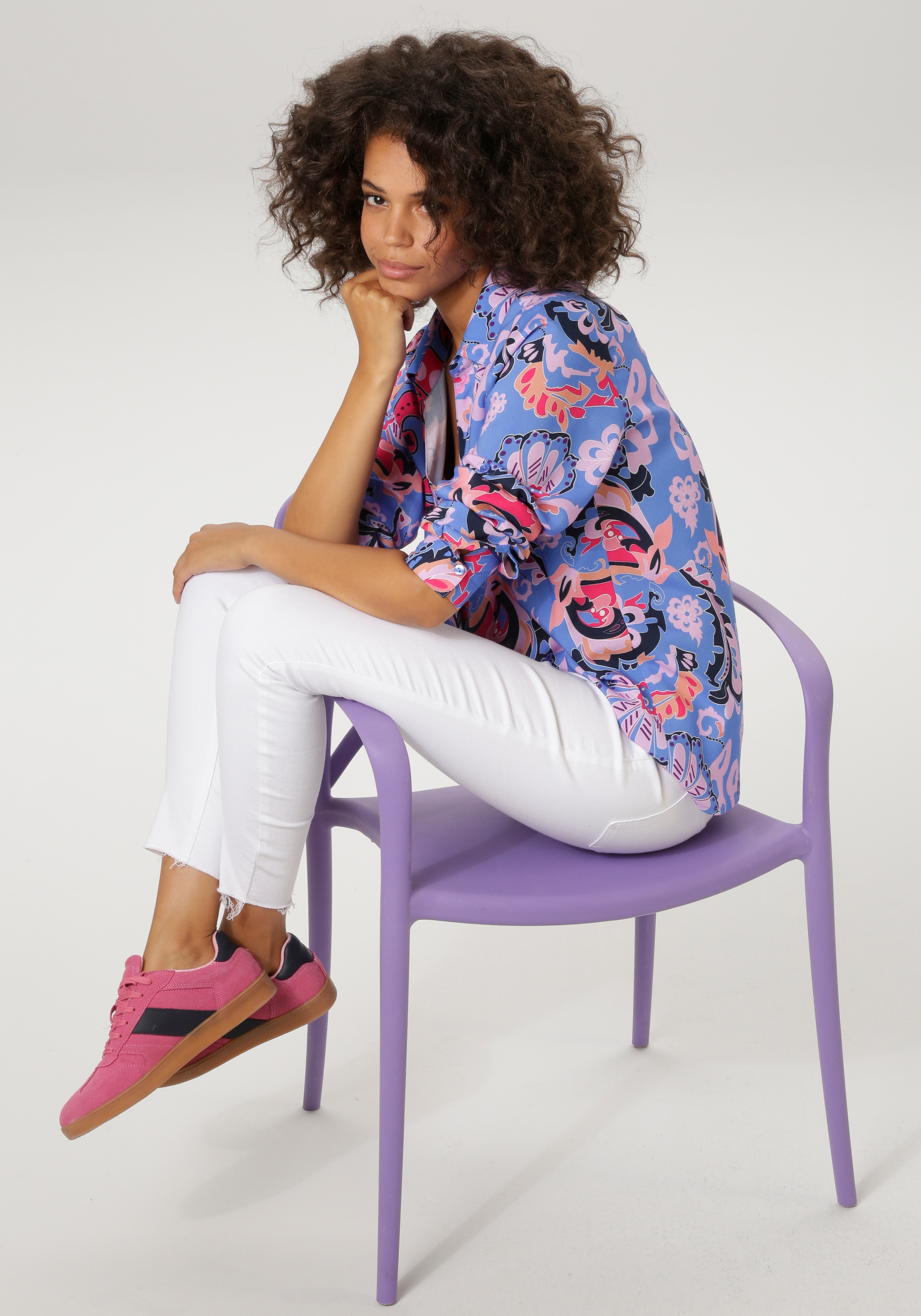 Aniston CASUAL Hemdbluse mit farbenfrohem, grafischen Druck - NEUE KOLLEKTION