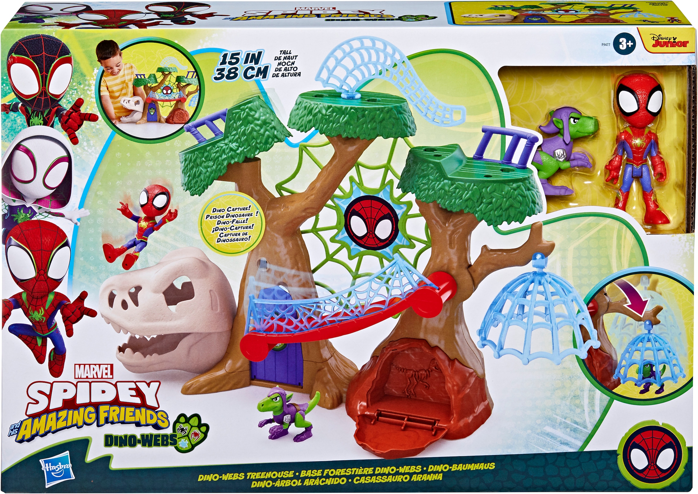 Hasbro Spielwelt »Marvel Spidey und seine Super-Freunde Dino-Baumhaus«, (Set), inklusive 2 Figuren