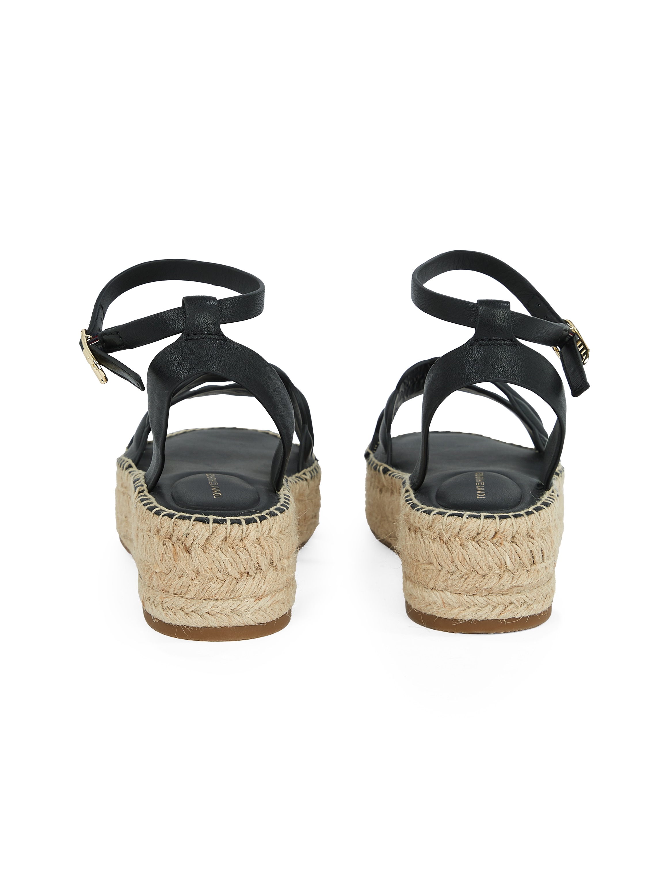 Tommy Hilfiger Keilsandalette »LEATHER ROPE REAL ESPAD SANDAL«  , Plateau, Sommerschuh, Riemchensandale mit verstellbarer Schnalle